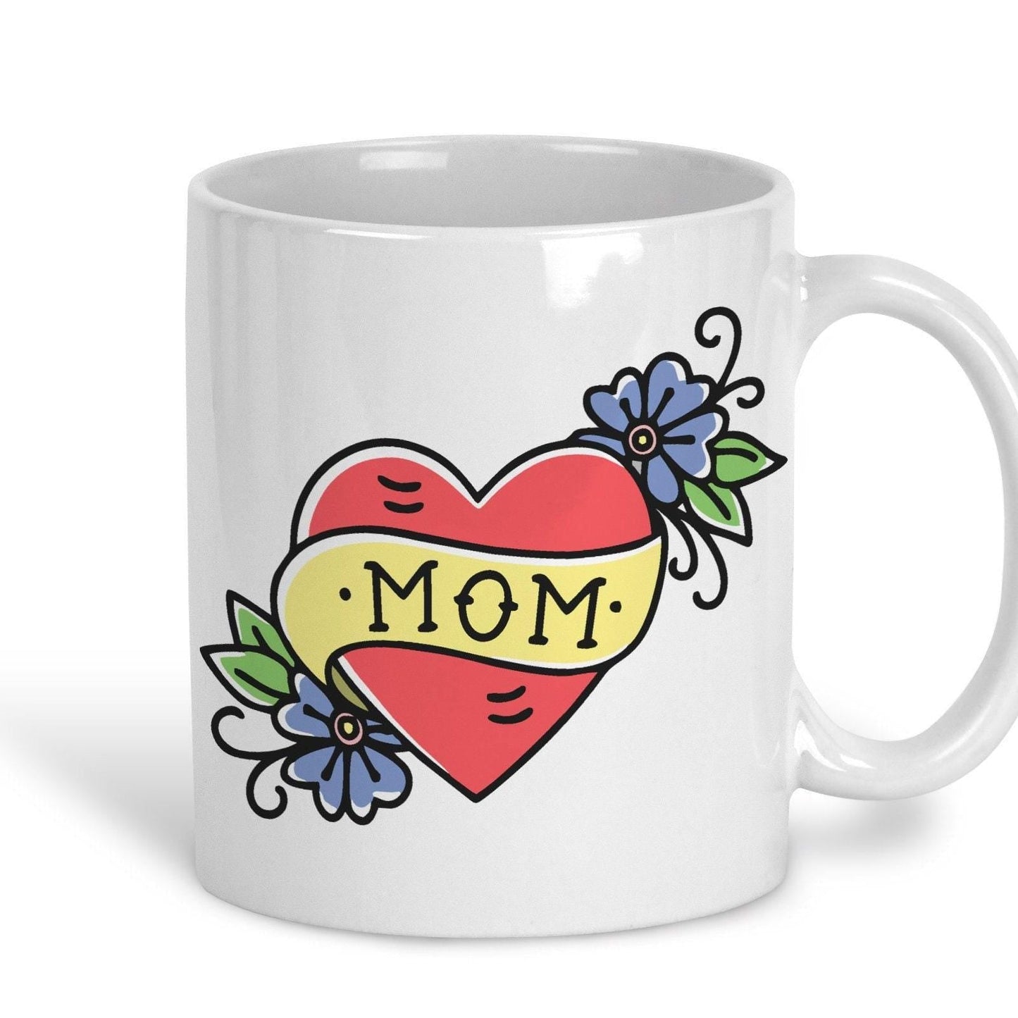 Mom American Traditional Style Tattoo Personalised Ceramic Mug