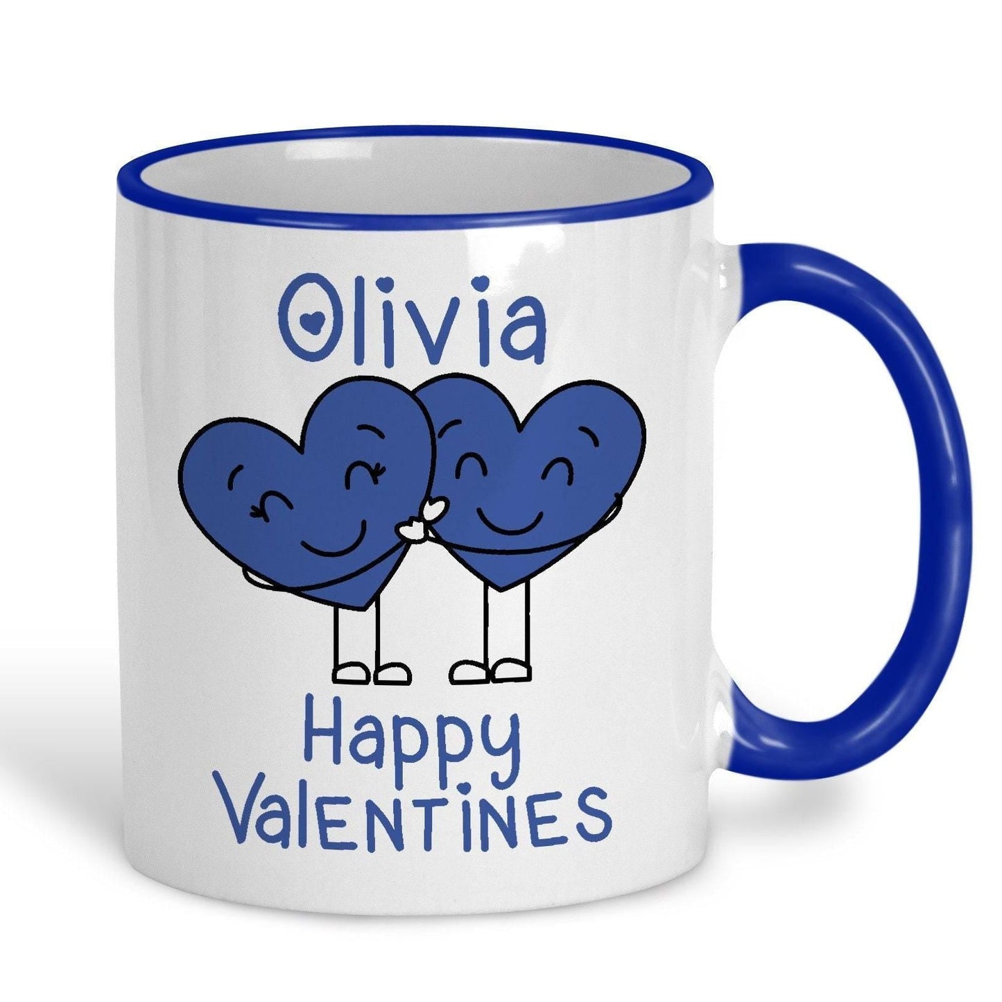 Happy Valentines Hearts Couple Cute Personalised Valentine's Day Ceramic Mug