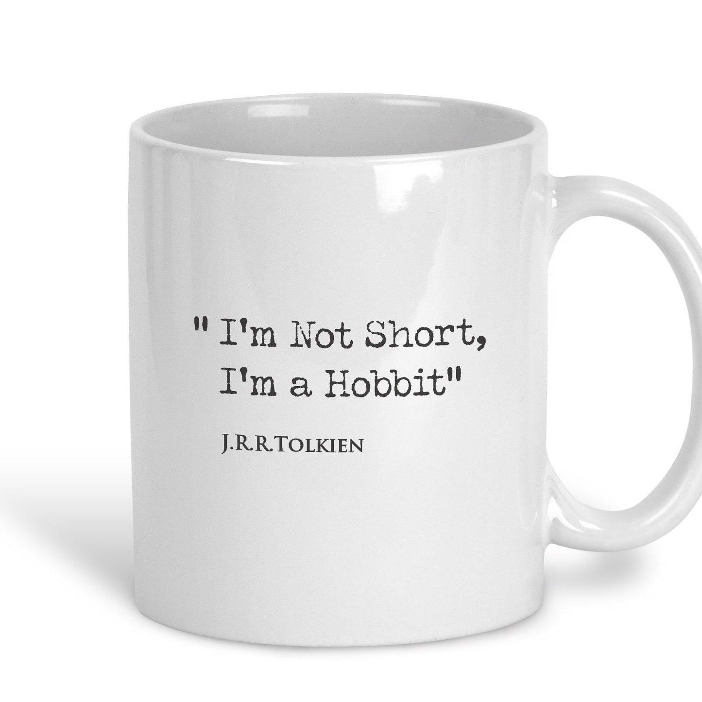 J.R.R Tolkien Quote "I'm Not Short, I'm a Hobbit" Classic Literature Ceramic Mug