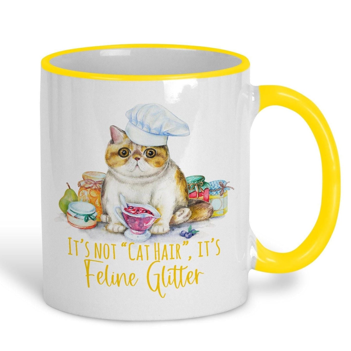 Feline Glitter Cat Design Mug