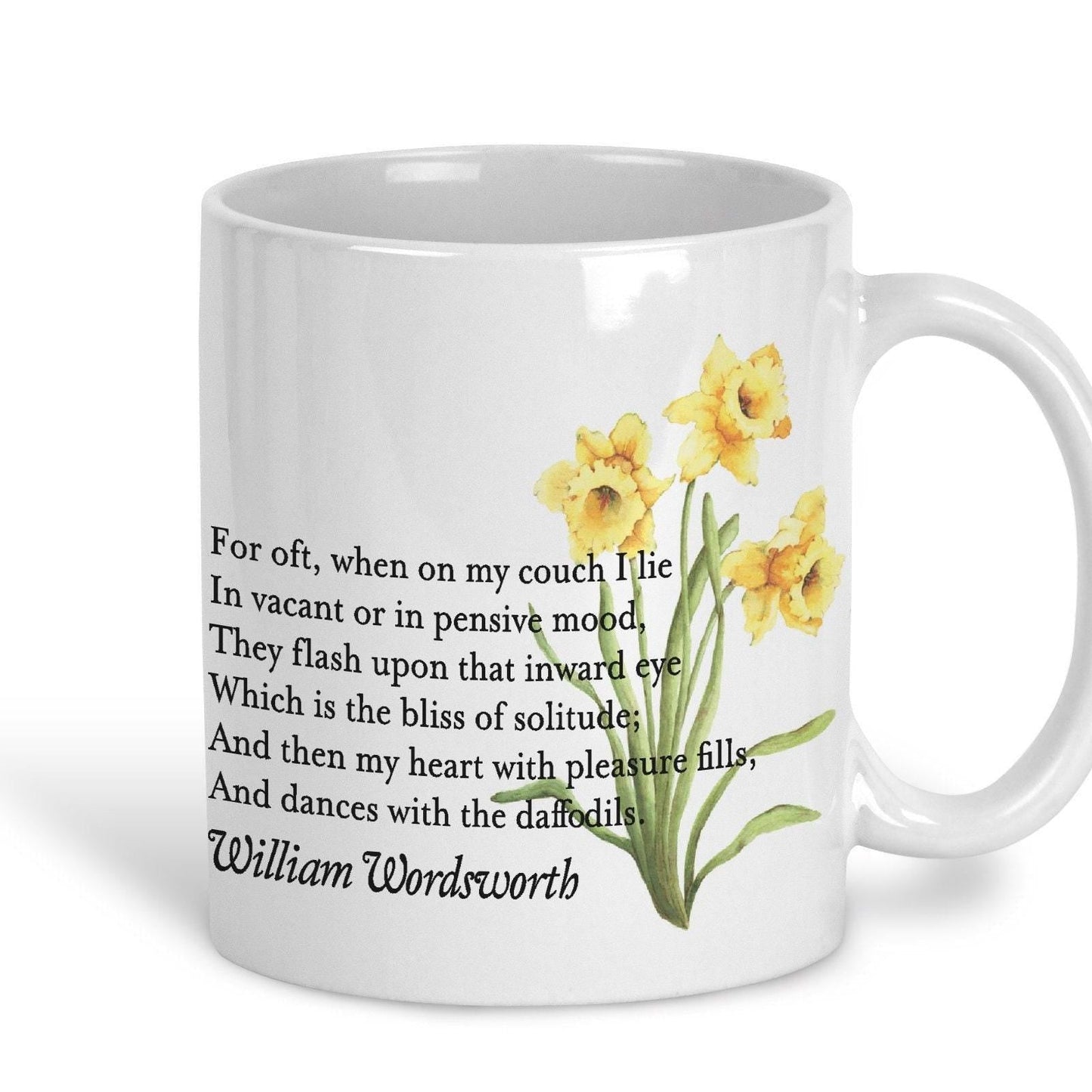 William Wordsworth Daffodils I Wandered Lonely as a Cloud Poetry Quote Mug E