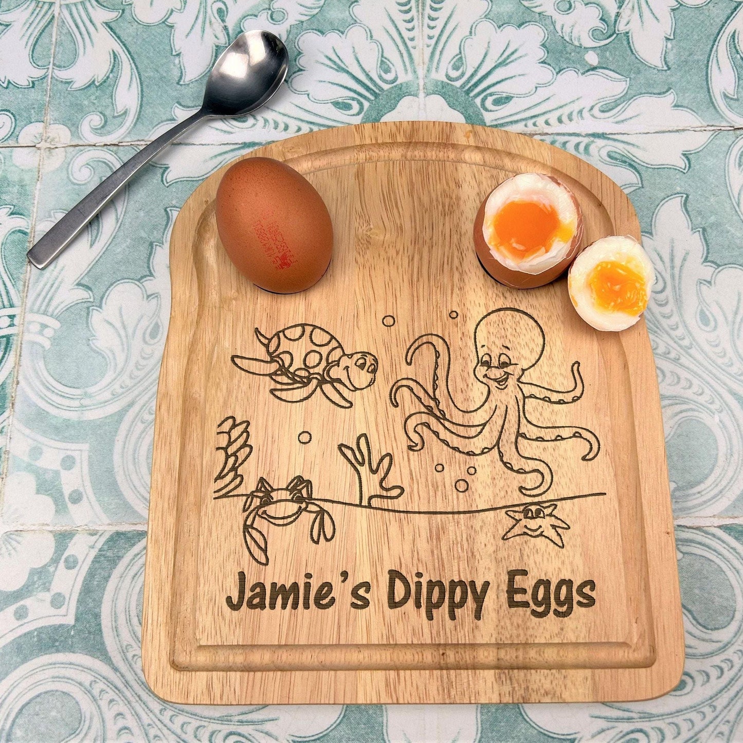 Under The Sea Egg & Soldiers Personalised Breakfast Board - Personalised Gift