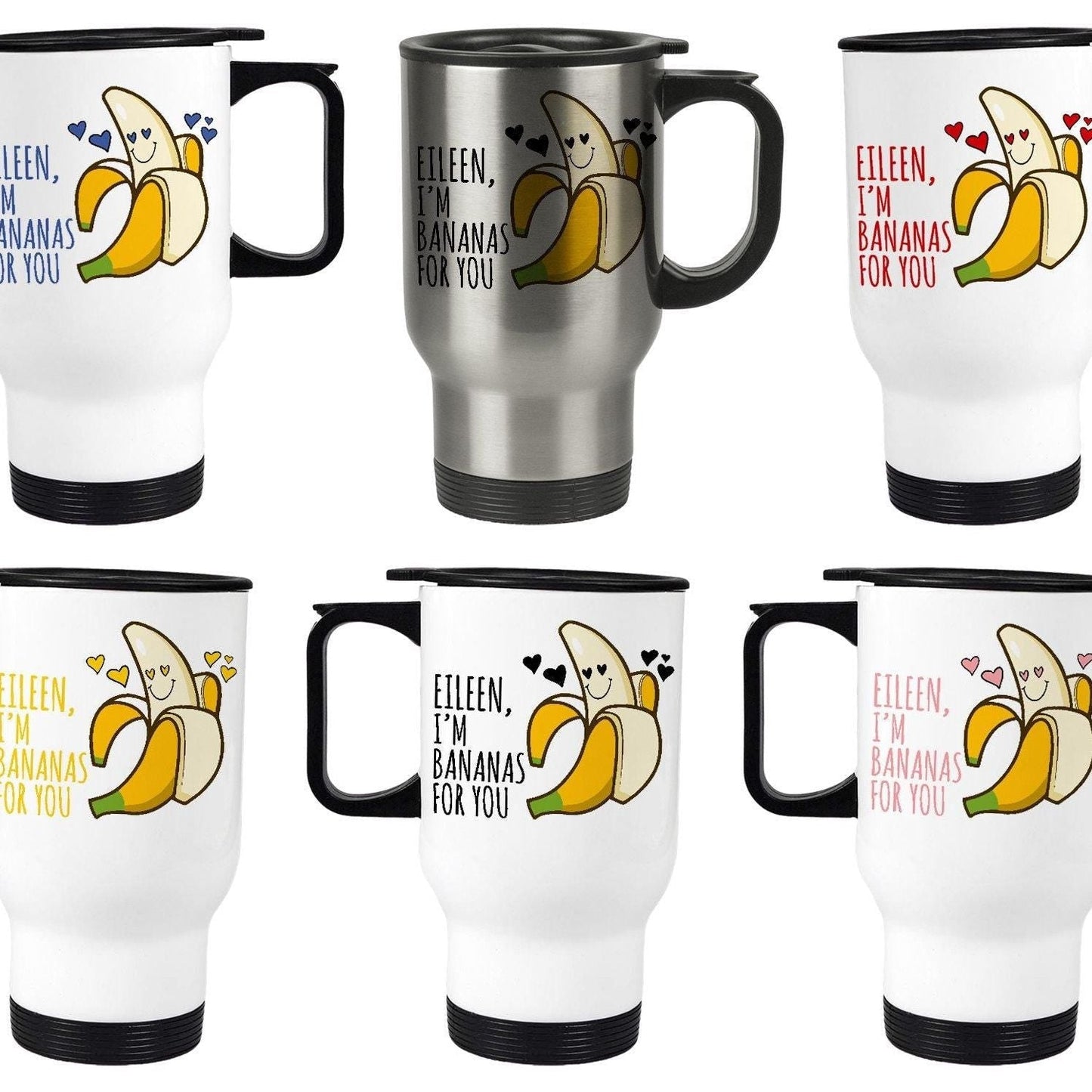 Bananas For You Personalised Travel Mug Valentine's Day