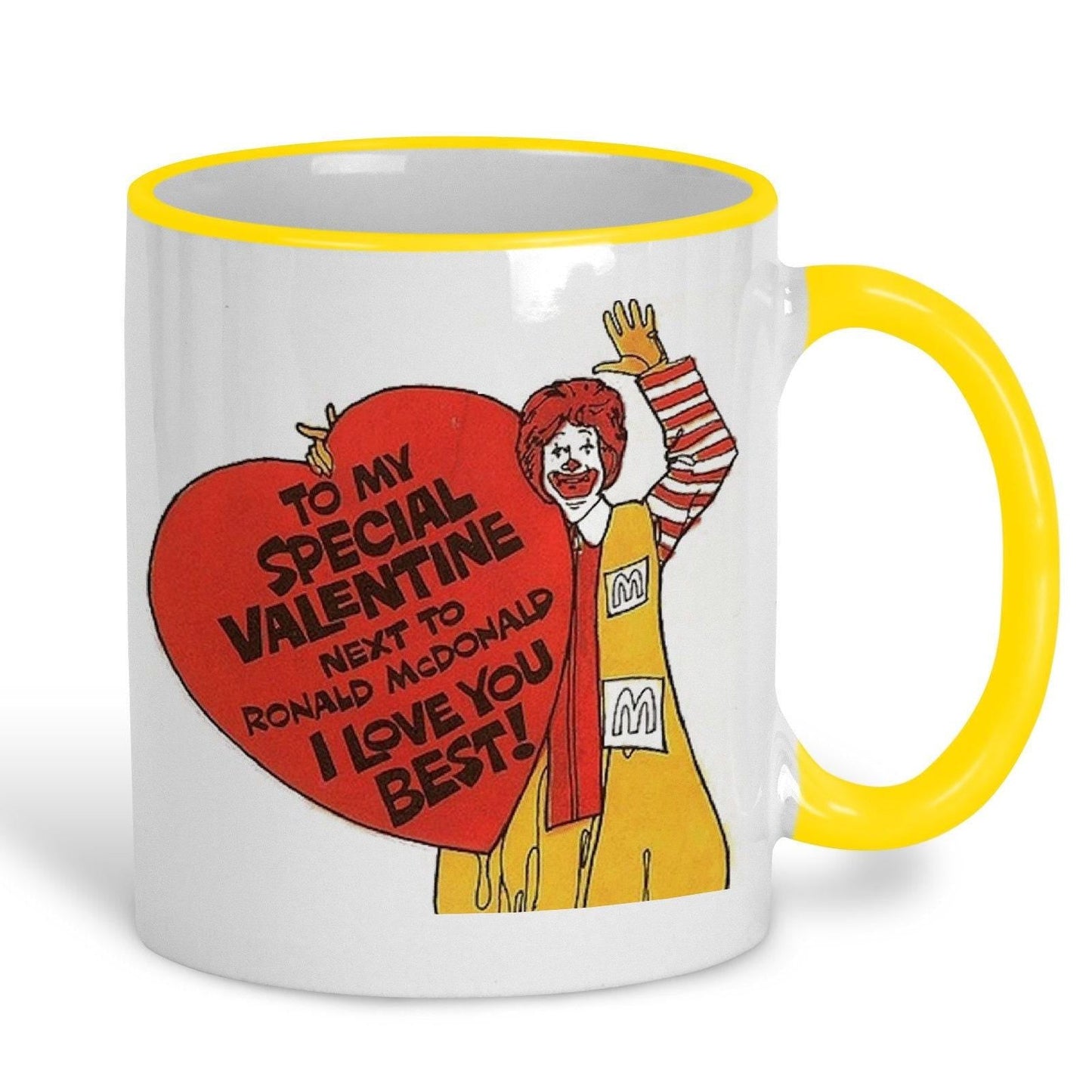 Ronald McDonalds Retro Valentine's Day Personalised Ceramic Mug