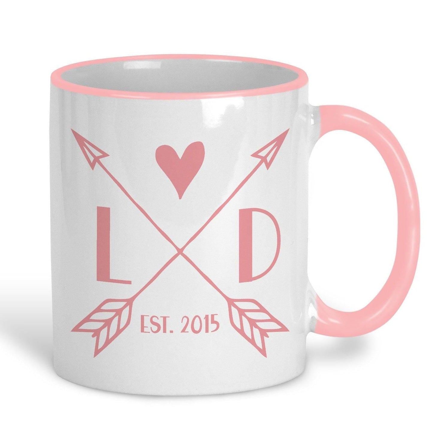 Arrows Initials Date Personalised Valentine's Day Ceramic Mug