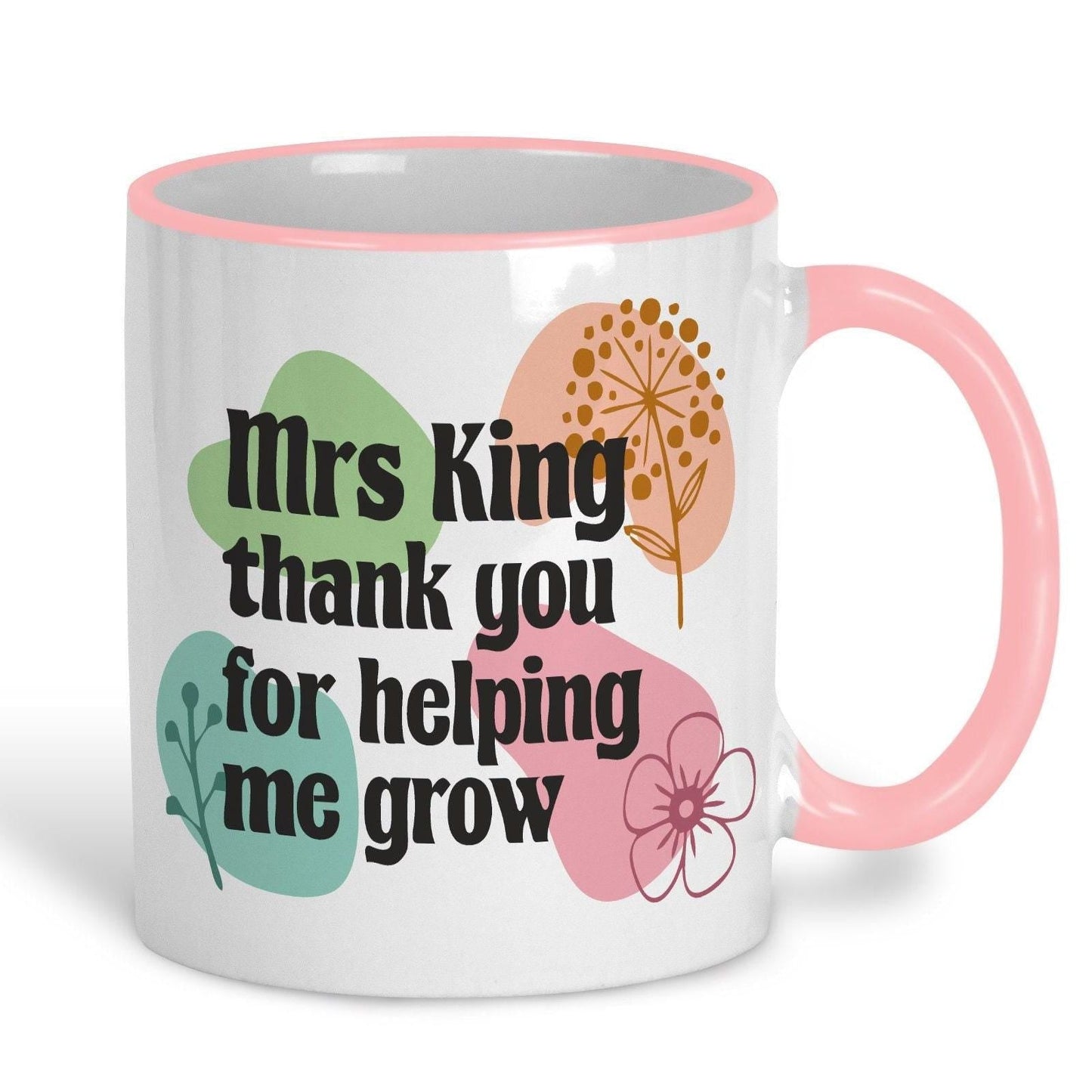 Helping Me Grow Teacher Personalised Ceramic Mug