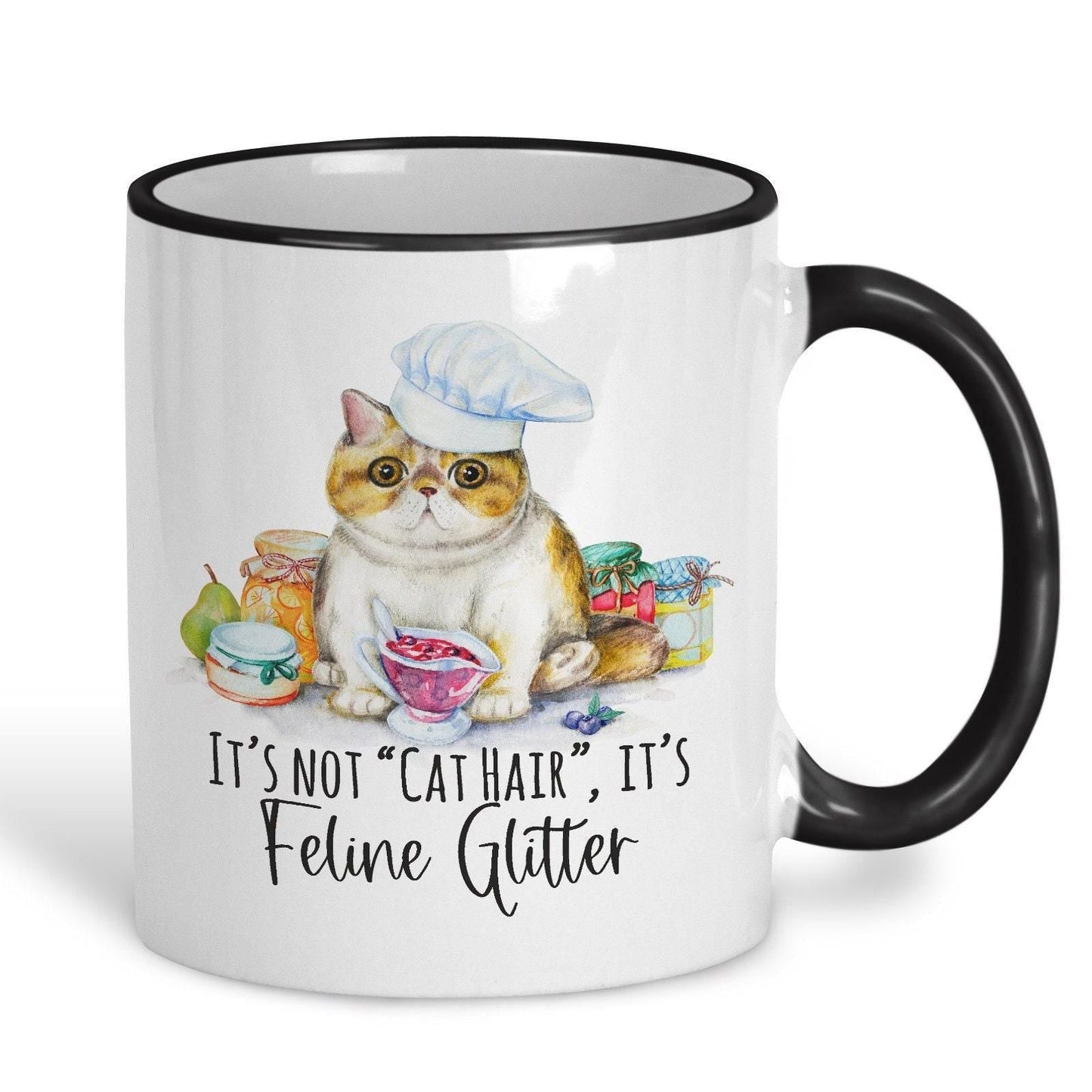 Feline Glitter Cat Design Mug