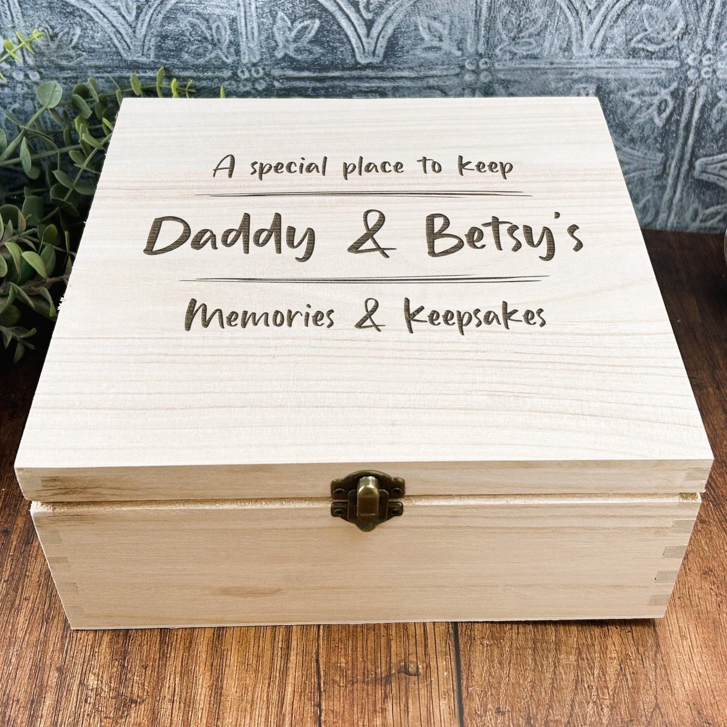 a wooden box with a message on it