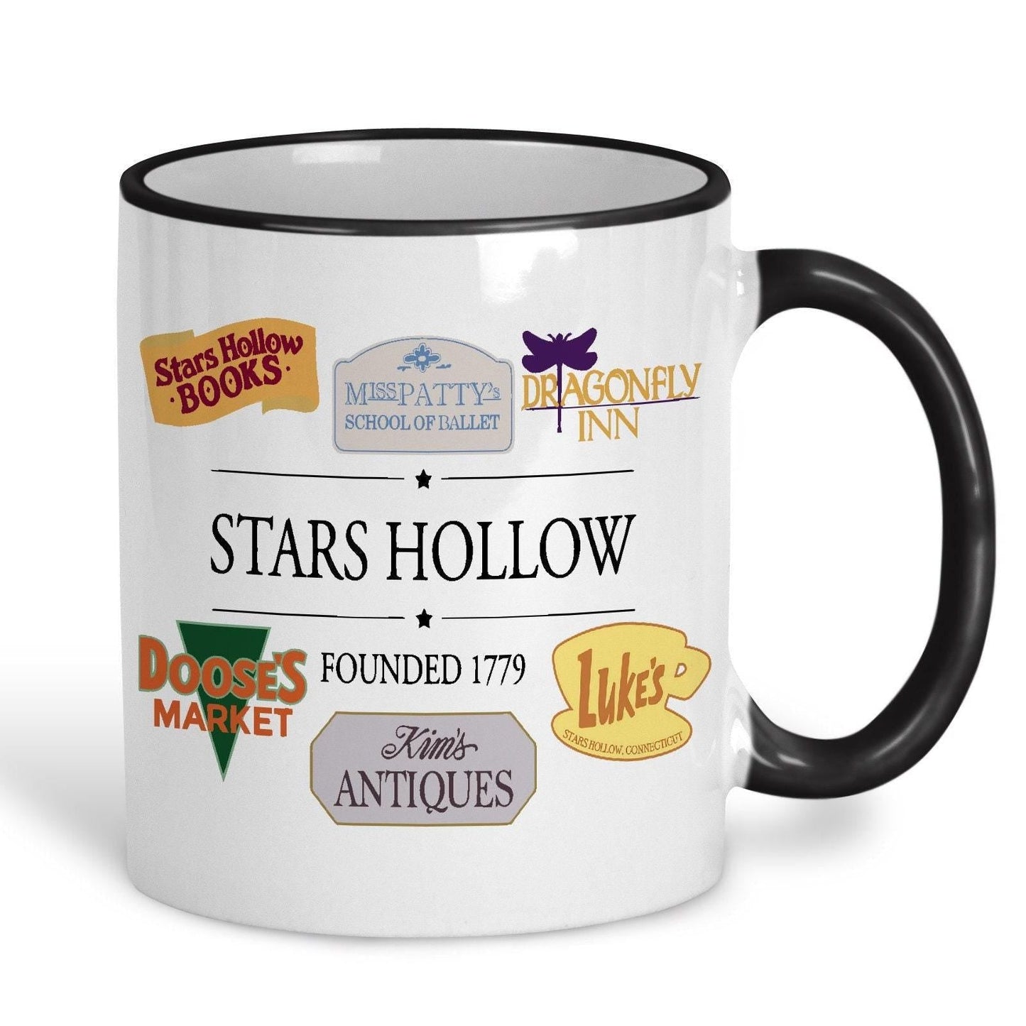 Stars Hollow Business Signs Gilmore Girls TV Show Ceramic Mug