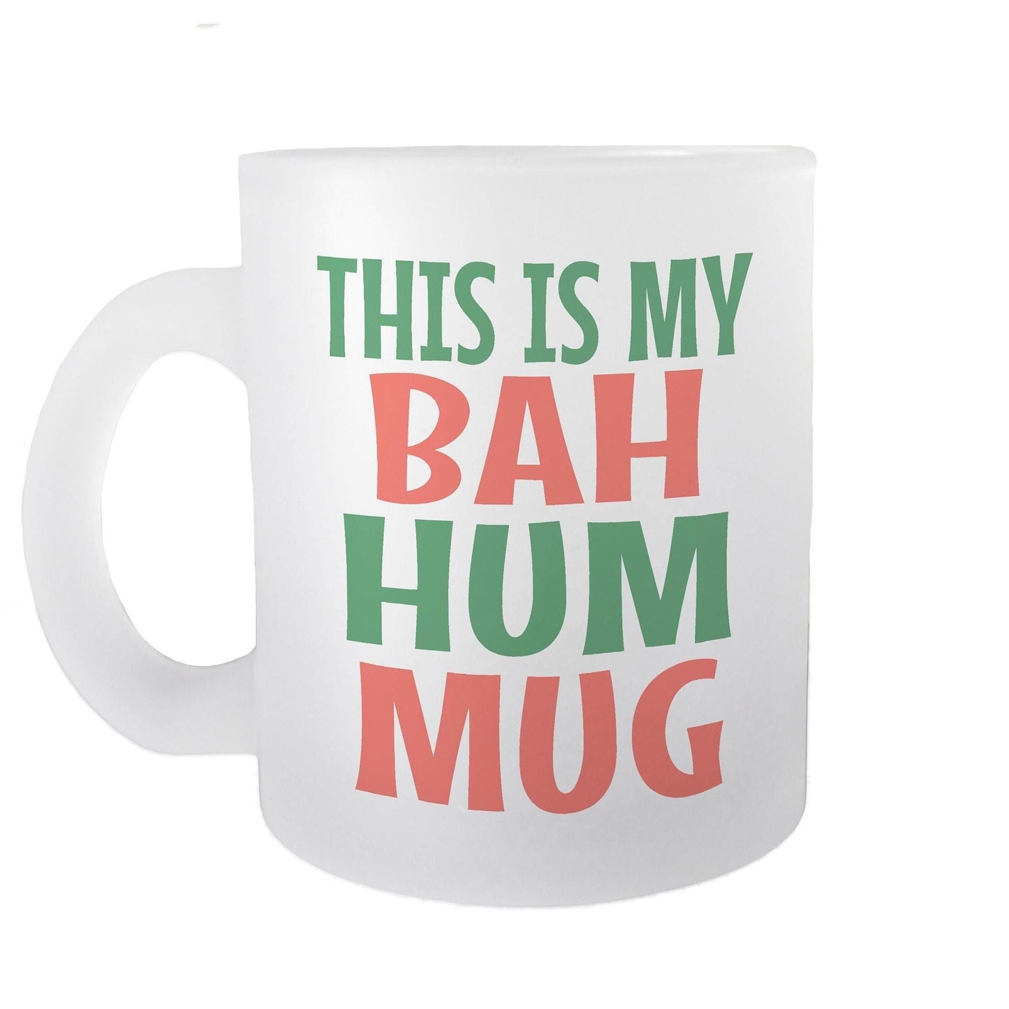 Bah Hum Bug Scrooge Mug | Christmas | Personalised | Frosted Glass Mug | Secret Santa Gift | XMAS Stocking Filler | Present | Festive