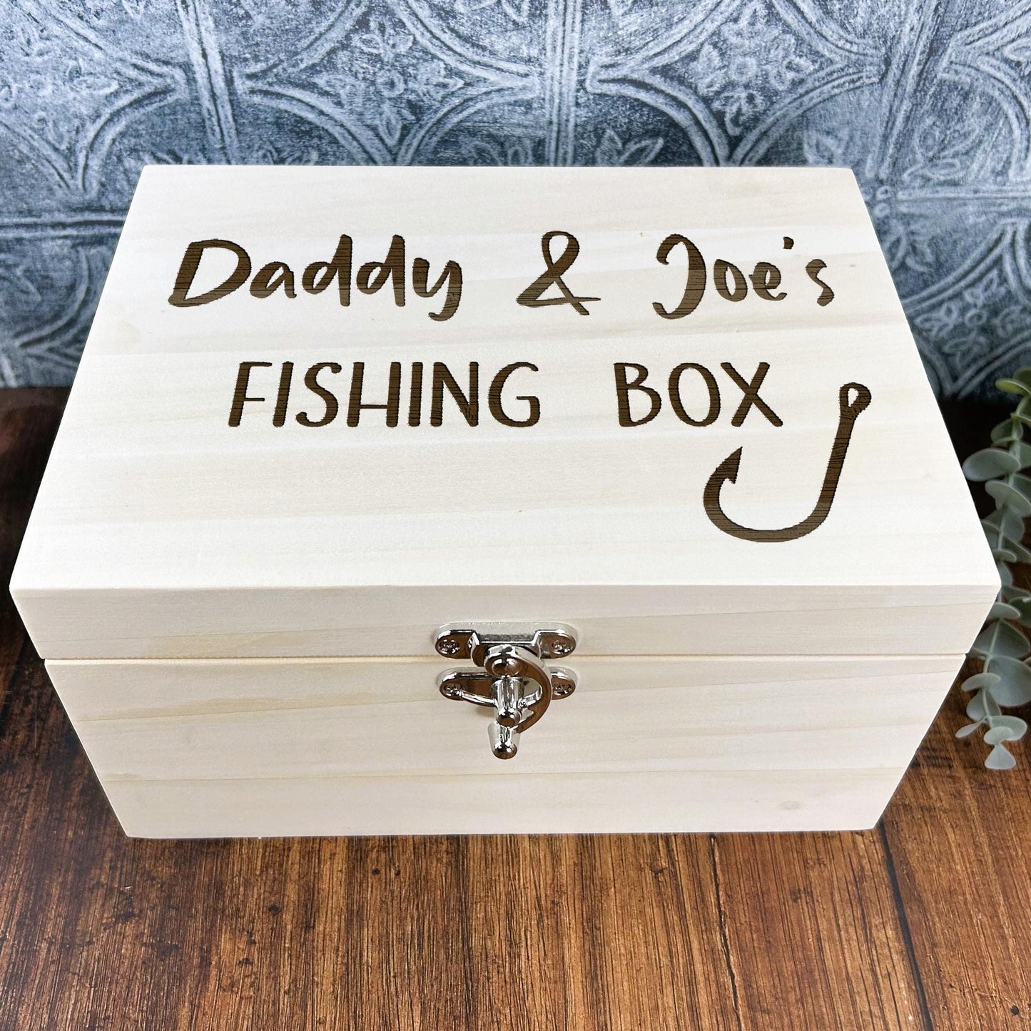 Fishing Tackle Storage Box - Luxury Wooden Box - Personalised Gift