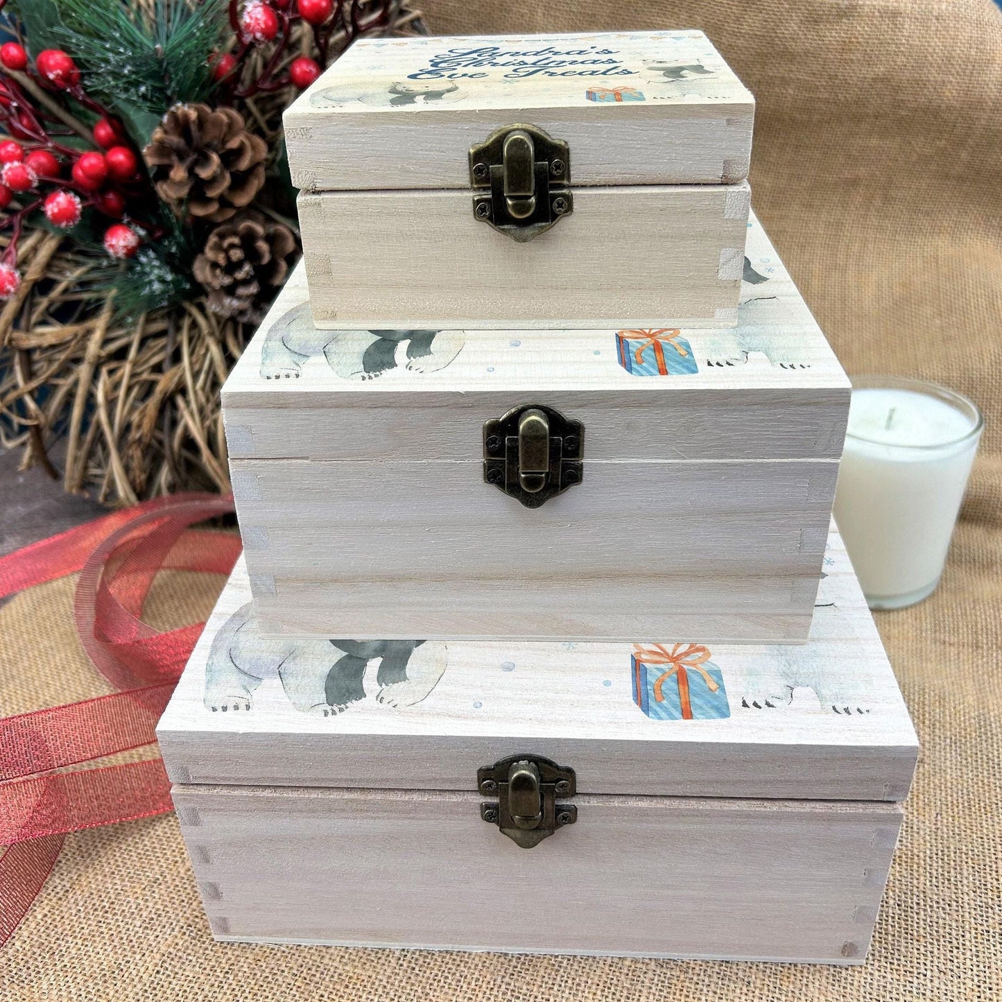 Polar Bear Personalised Christmas Eve Box Xmas Treats