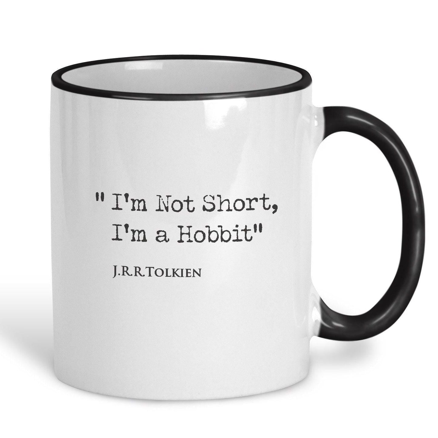 J.R.R Tolkien Quote "I'm Not Short, I'm a Hobbit" Classic Literature Ceramic Mug
