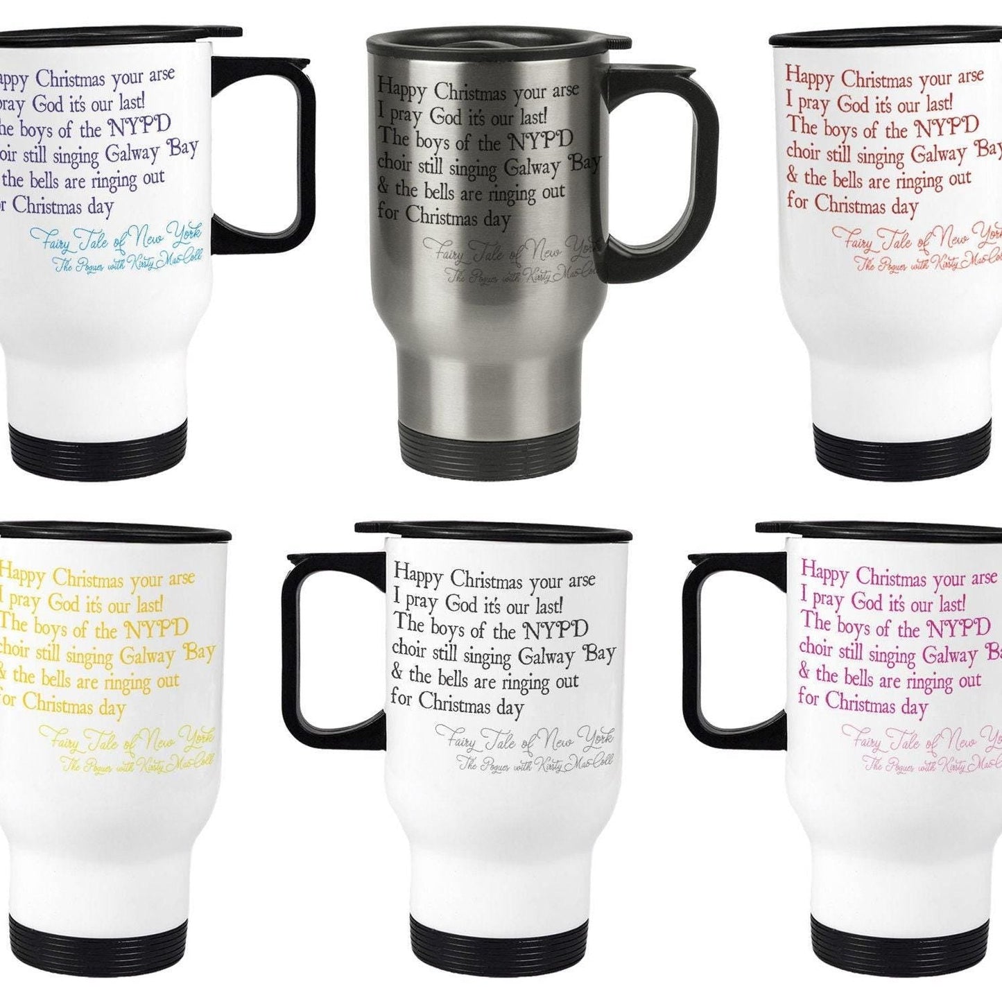 The Pogues Fairytale of New York Christmas Song Lyrics Travel Mug