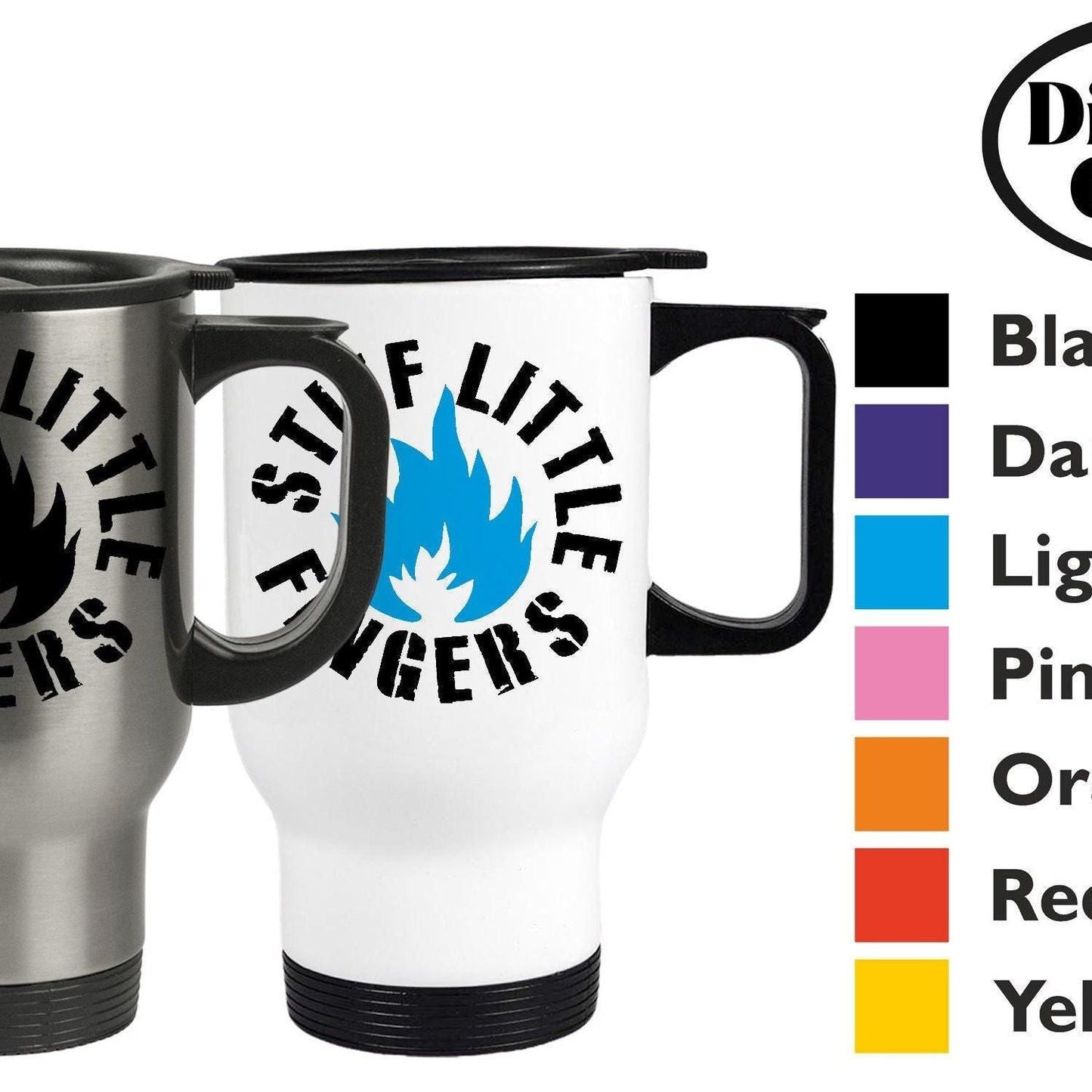 Stiff Little Fingers Logo - Northern Ireland Dialect - Personalised Travel Mug