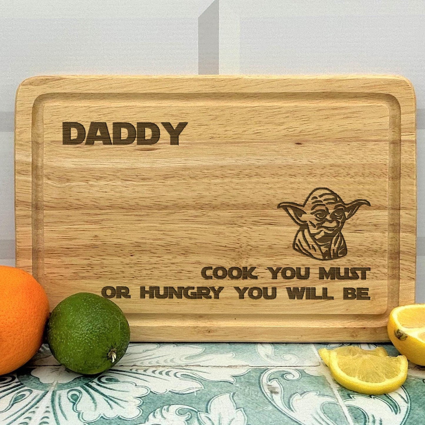 Yoda Star Wars "Cook you must" Chopping Board Personalised Gift