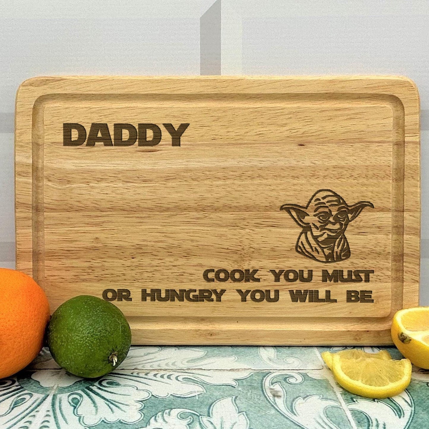 Yoda Star Wars "Cook you must" Chopping Board Personalised Gift
