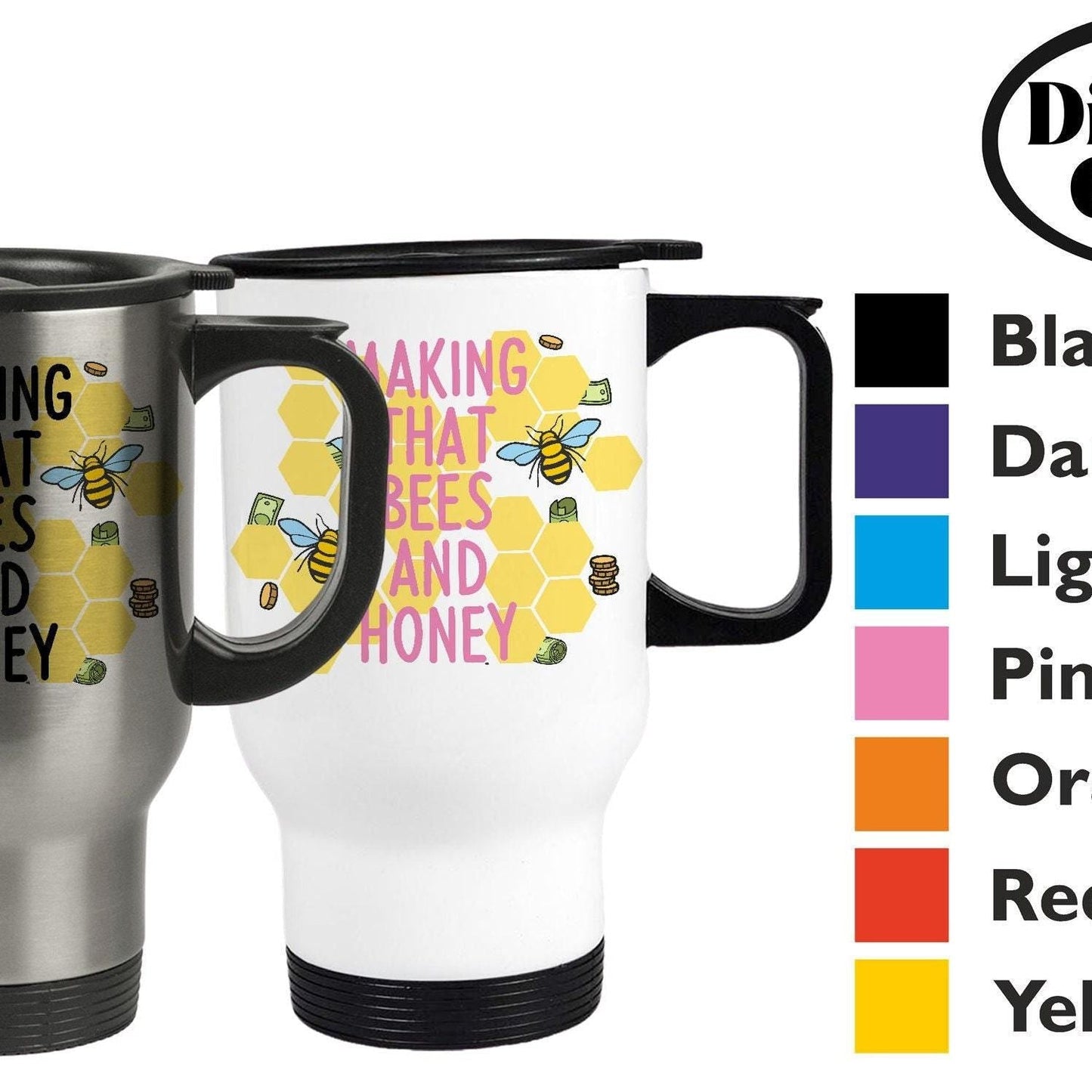 Making That Bees and Honey - Cockney Rhyming Slang Dialect - Personalised Travel Mug