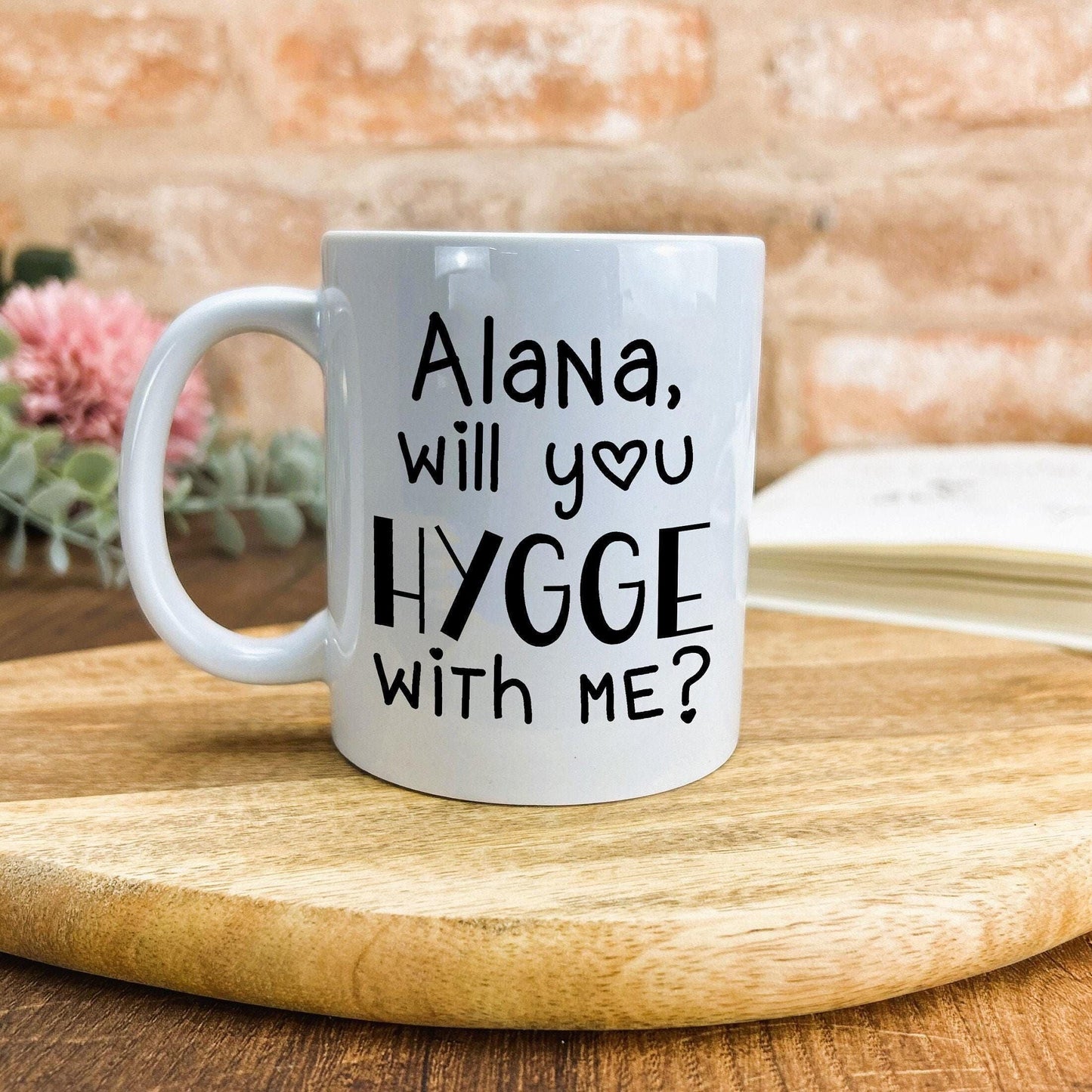 Will You Hygge With Me Cute Personalised Valentine's Day Ceramic Mug
