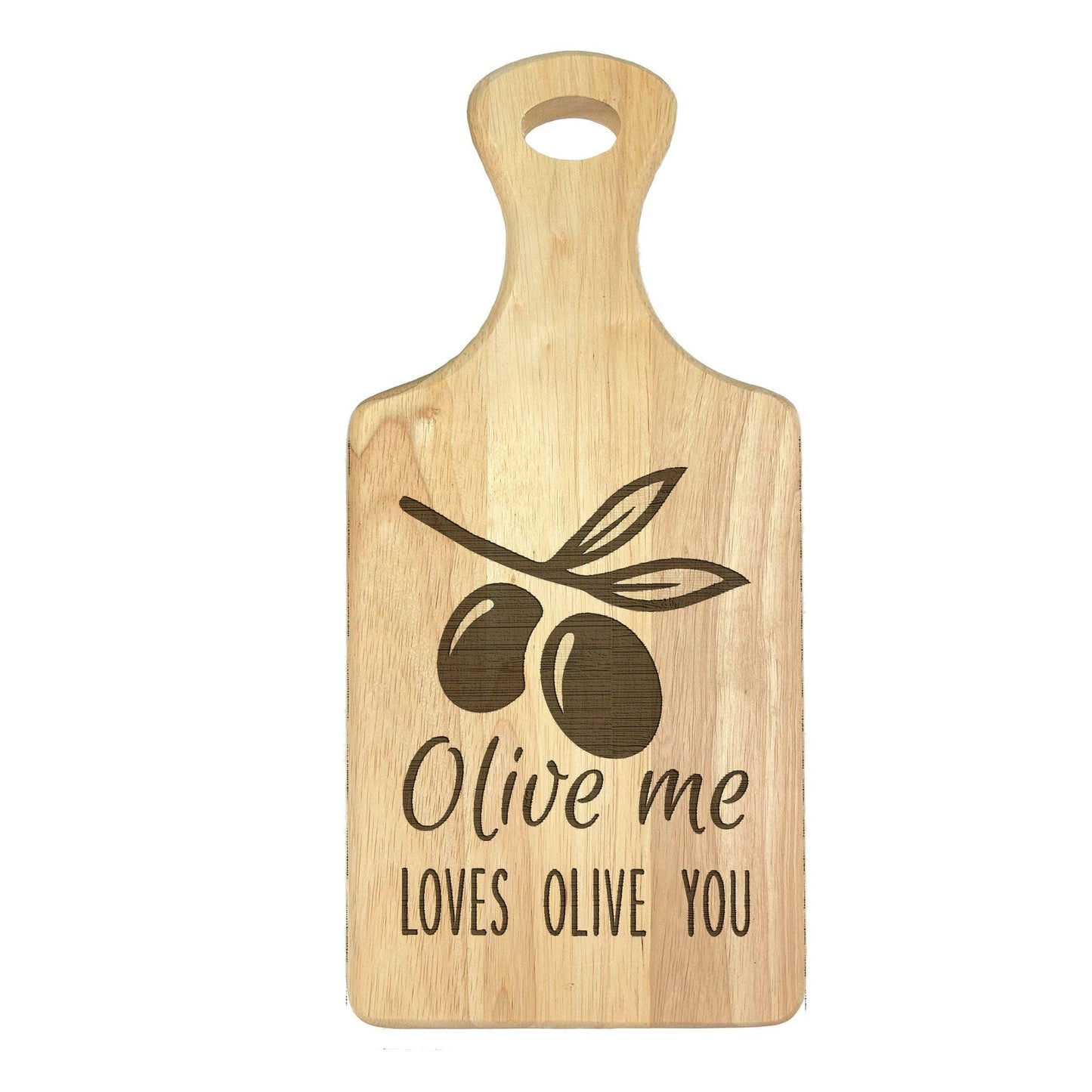 Olive Me Loves You Engraved Wooden Paddle Chopping Board Funny Valentine's Day Kitchen DƩcor Cooking Gift Christmas Gift Birthday Present