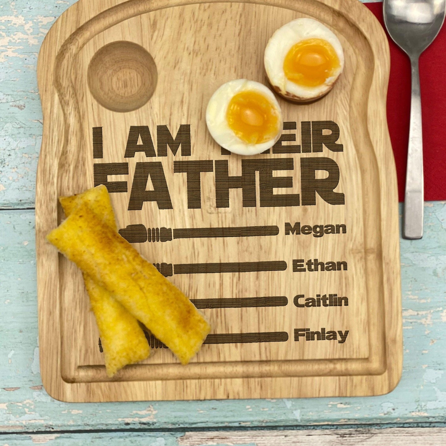 I Am Their Father Star Wars Personalised Egg Breakfast Board - Father's Day Gift