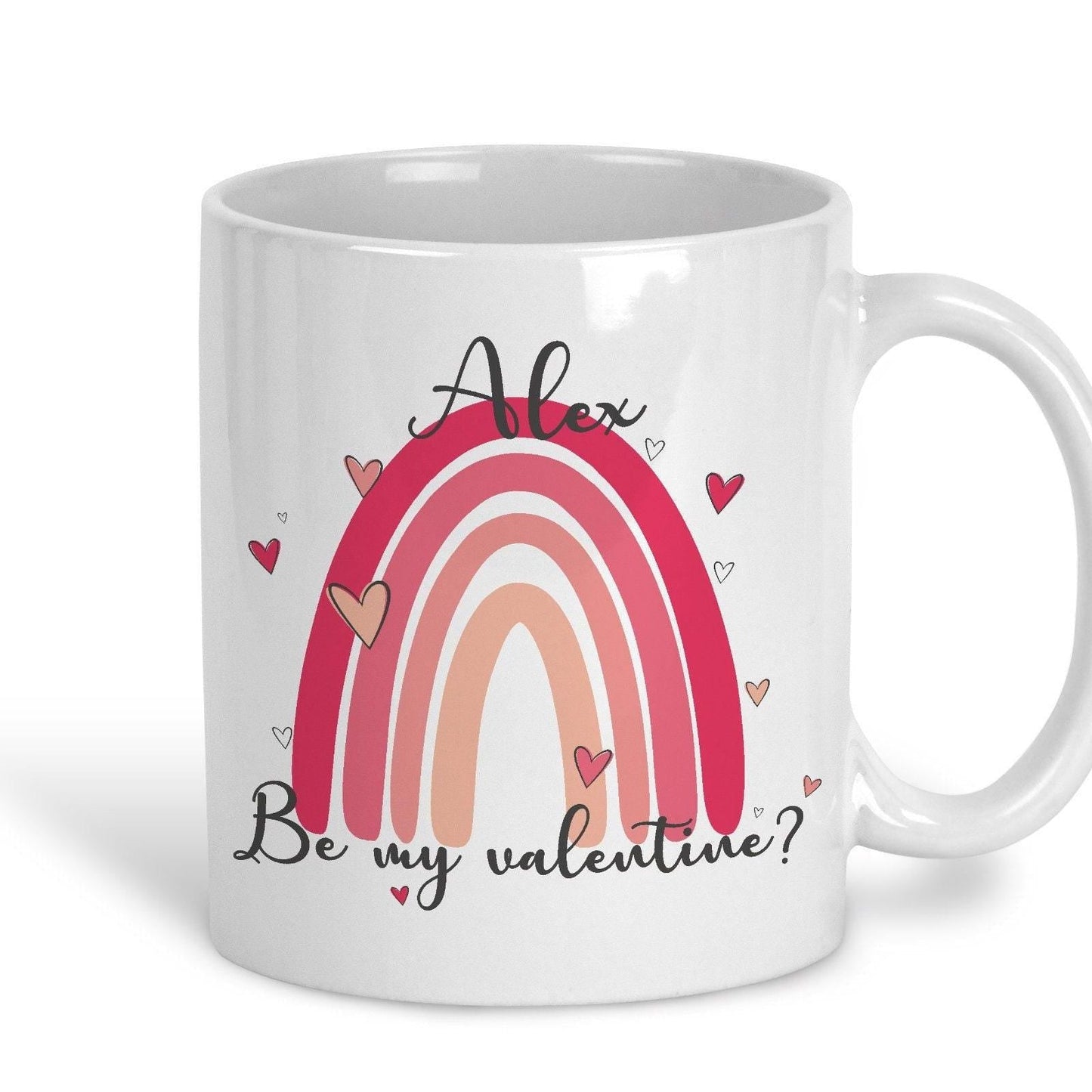 Be My Valentine Rainbow Personalised Valentine's Day Ceramic Mug