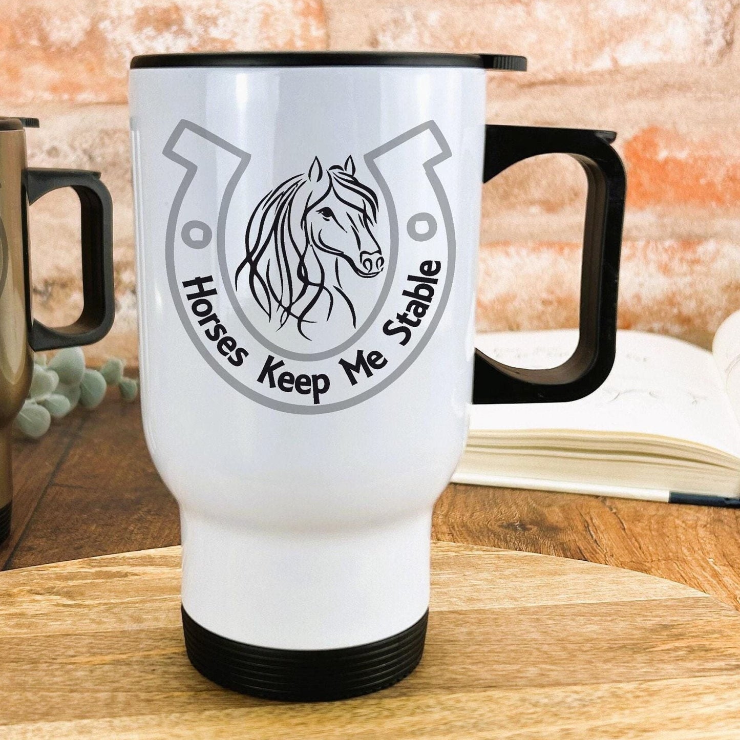 Horse Keeps Me Stable Travel Mug Riding Personalised Gift