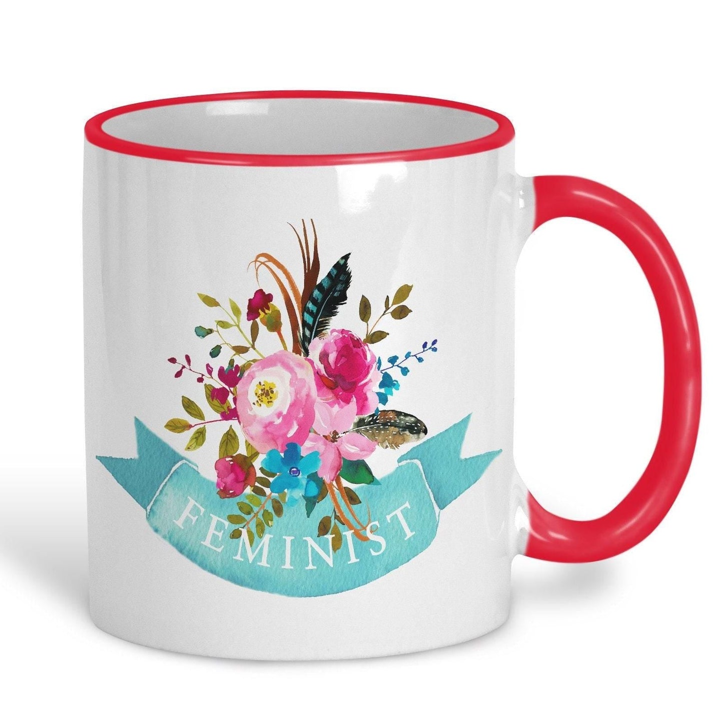 Feminist Floral Design Personalised Mug