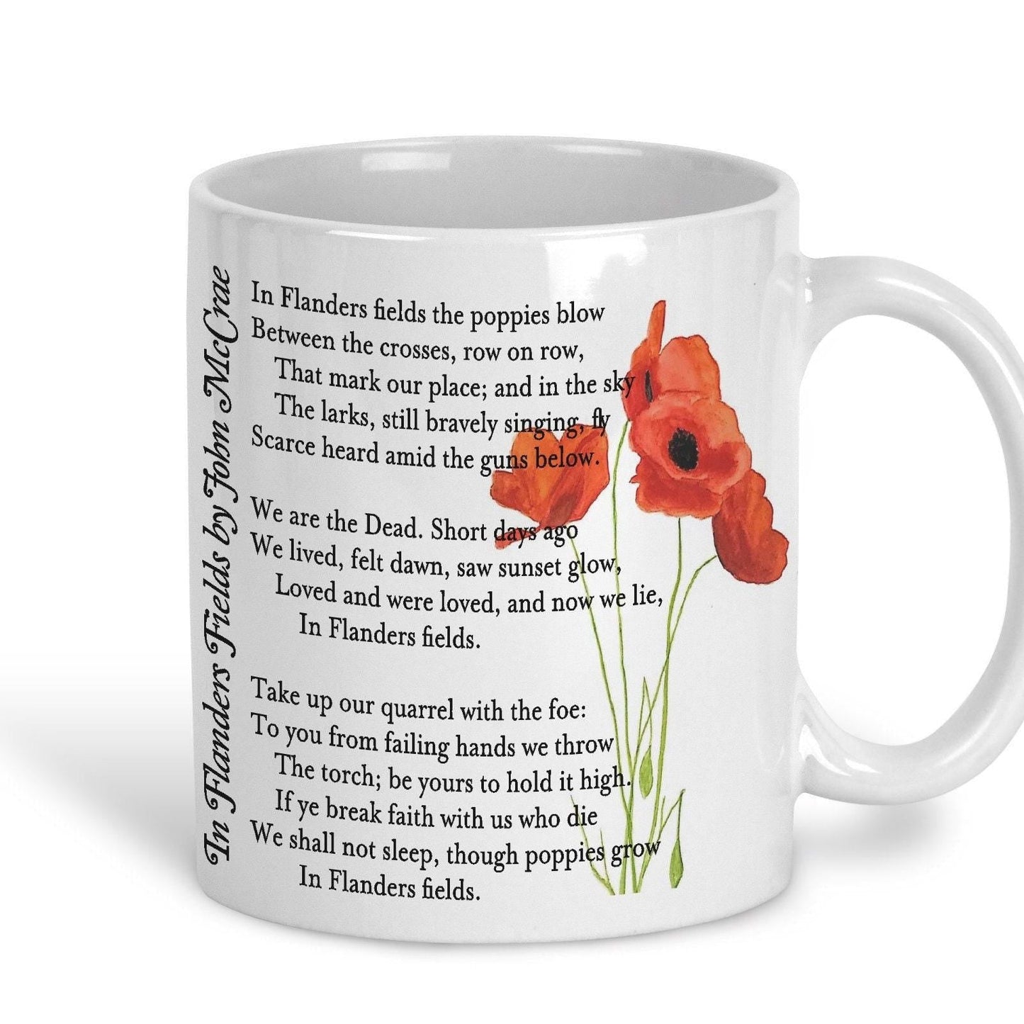 John McCrae In Flanders Fields Poppies World War 1 Poetry Quote Mug