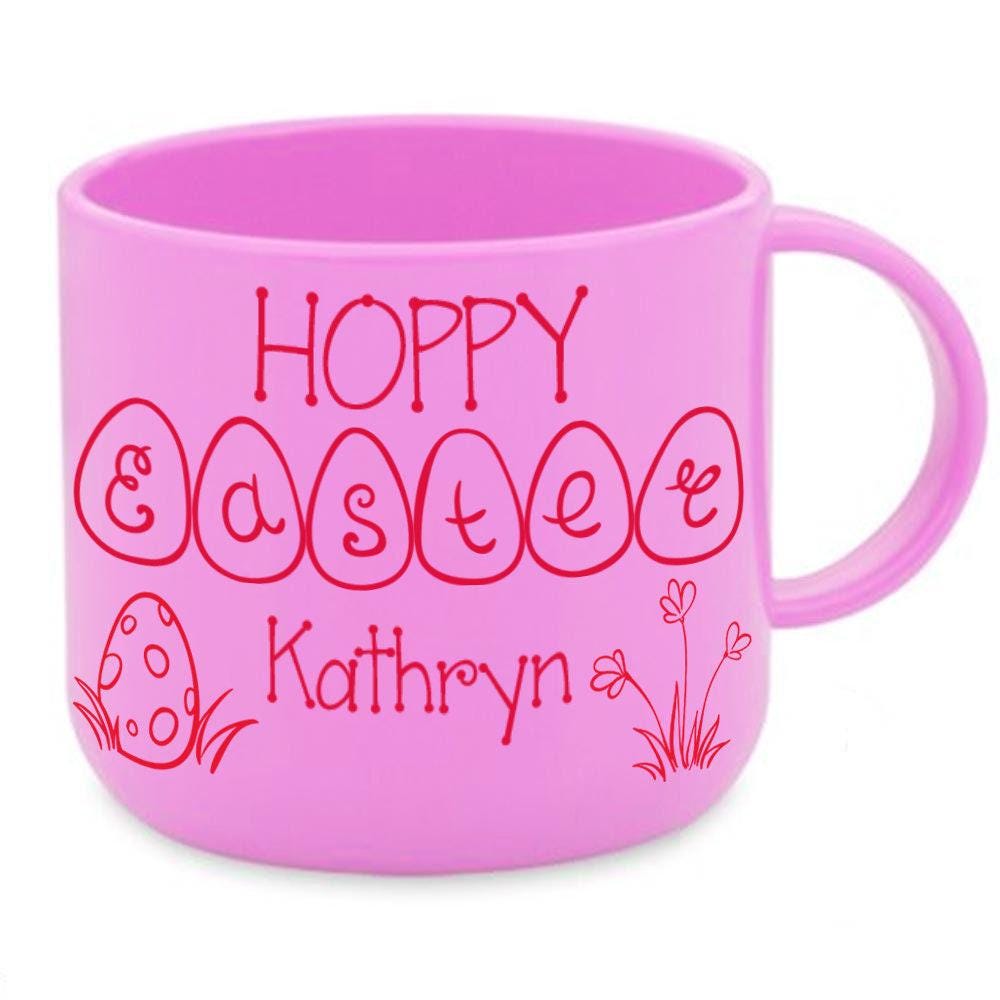 Hoppy Easter 6oz Polymer Toddler Unbreakable Mug Personalised Colourful Egg