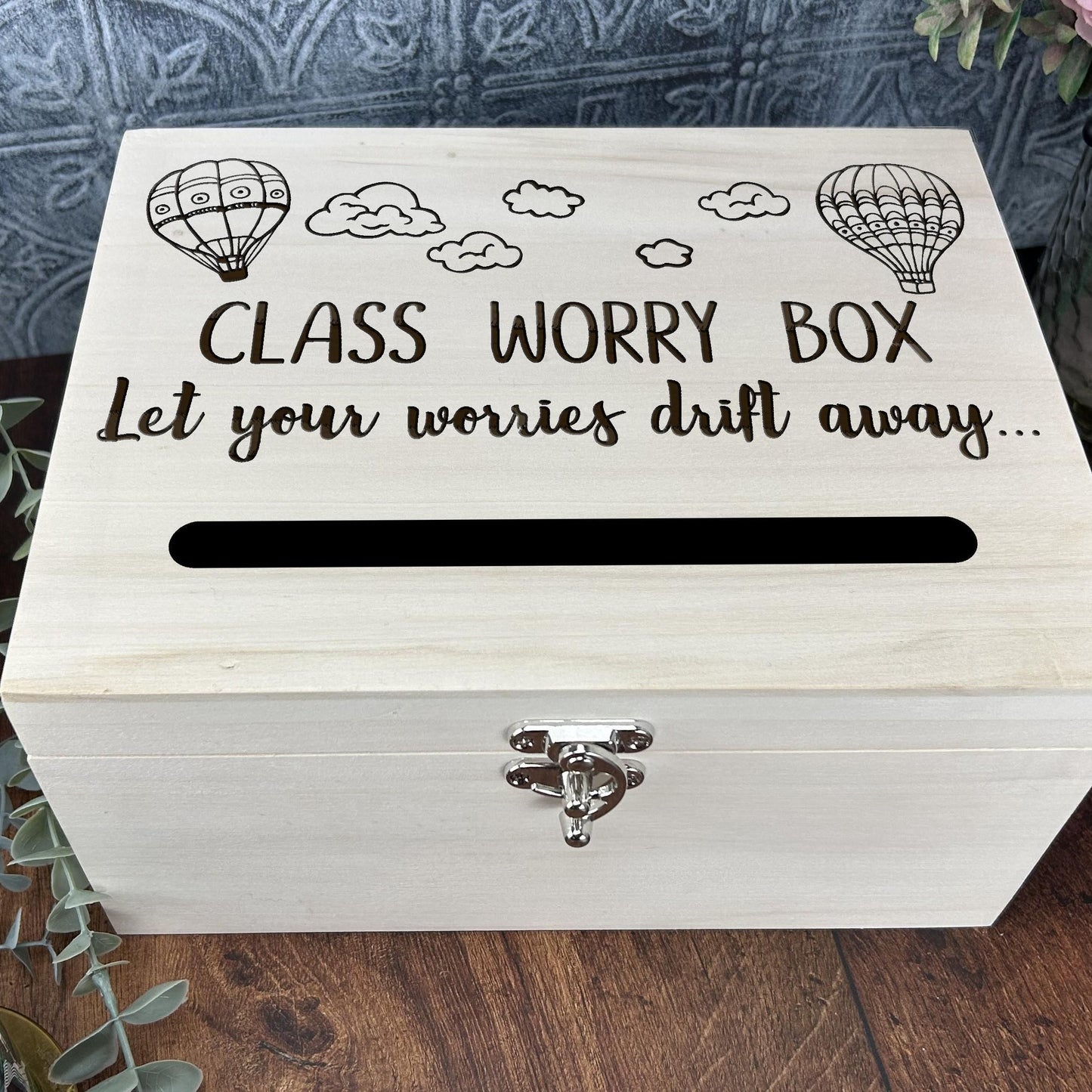 Hot Air Balloon Worry Box - Primary School Personalised Dropbox