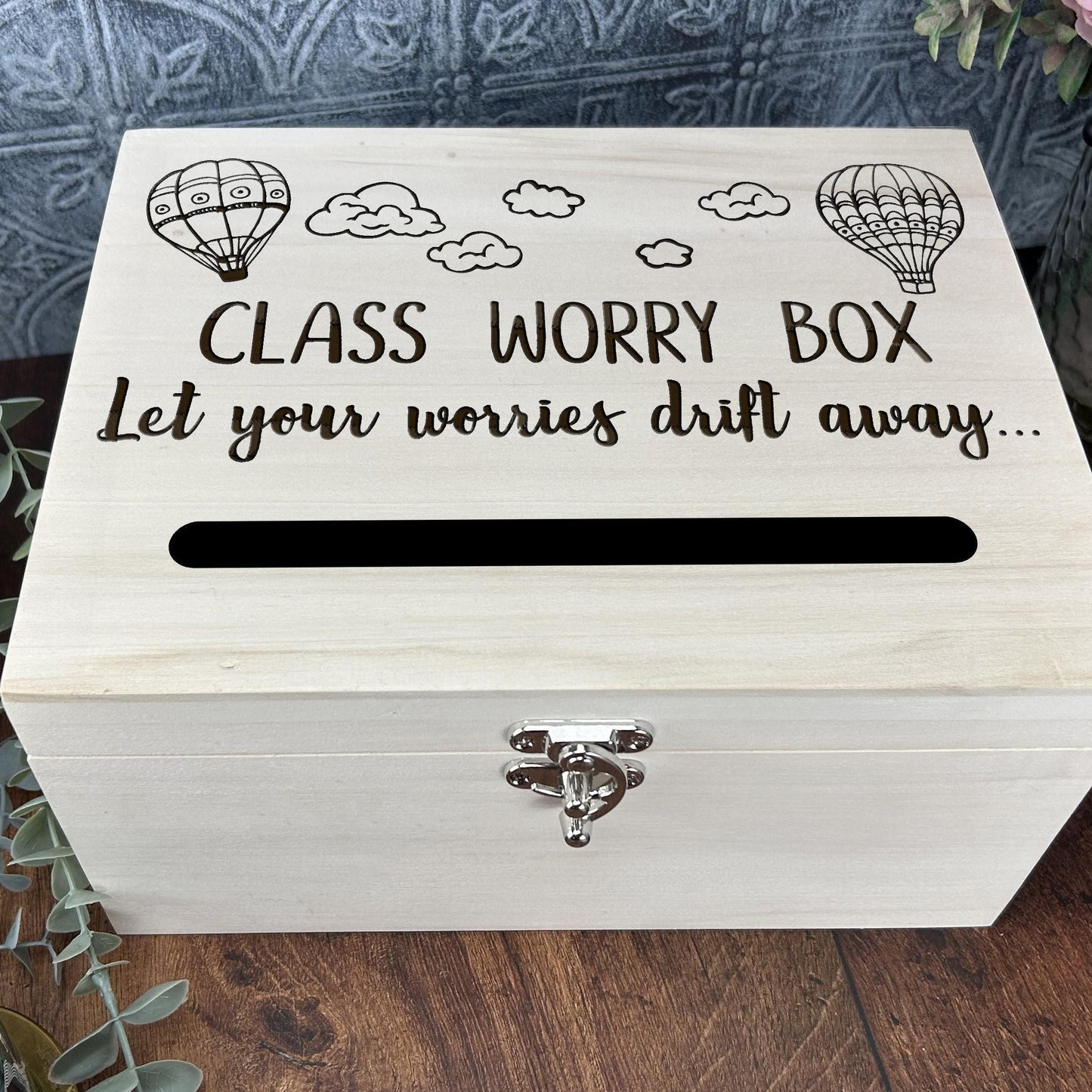 Hot Air Balloon Worry Box - Primary School Personalised Dropbox