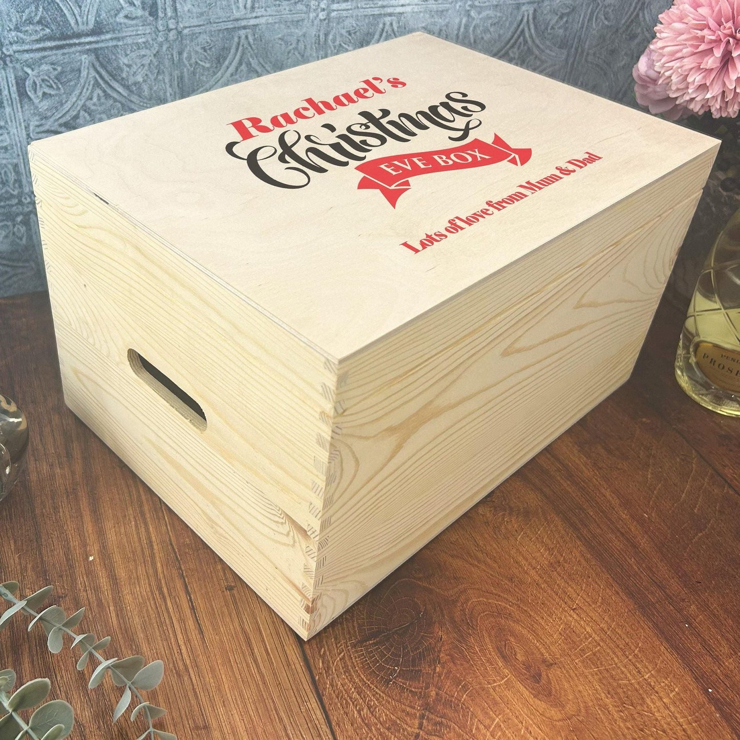 Christmas Eve Box Hamper Gift Personalised Message XMAS Treats Family