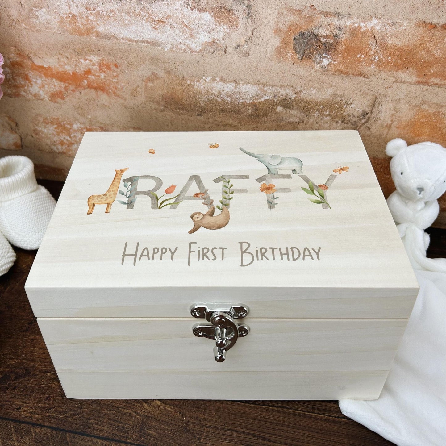 Christening / New Baby Luxury Wooden Memory Box Gift