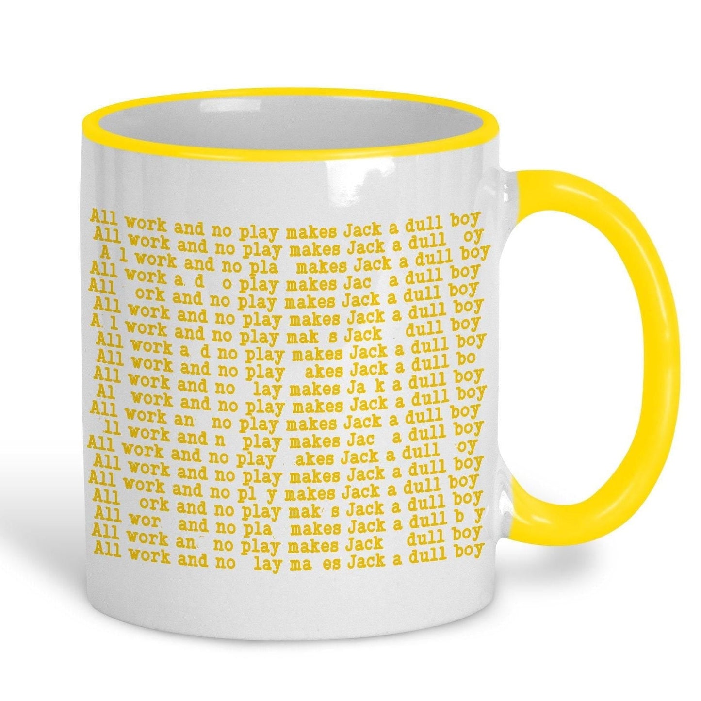 The Shining "All Work and No Play" Jack Nicholson Stanley Kubrick Horror Mug