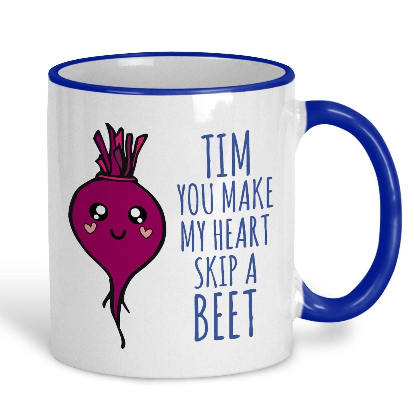 Beetroot Heart Skip A Beet Beat Funny Personalised Mug Valentine's Day Boyfriend Girlfriend Gift Partner