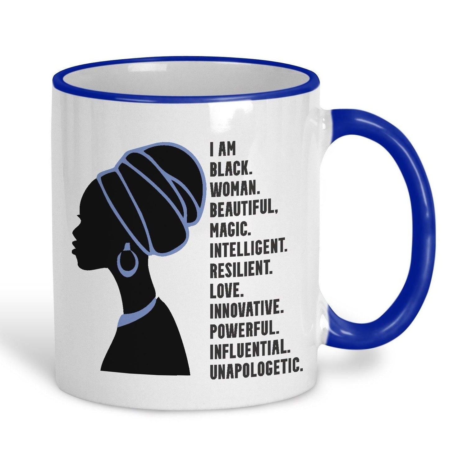 I Am Black Woman Beautiful Afro Hair Personalised Mug