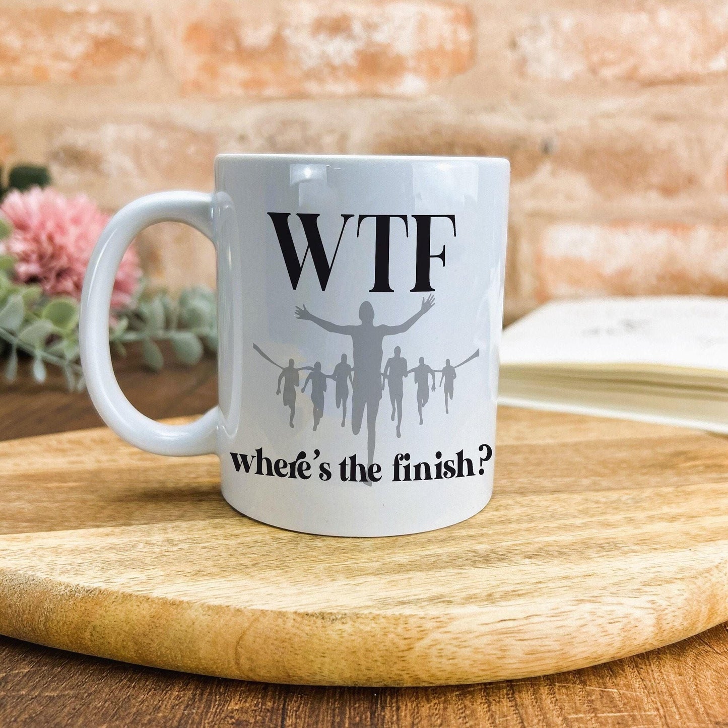 WTF Where's The Finish? Runner Run Personalised Sport Mug