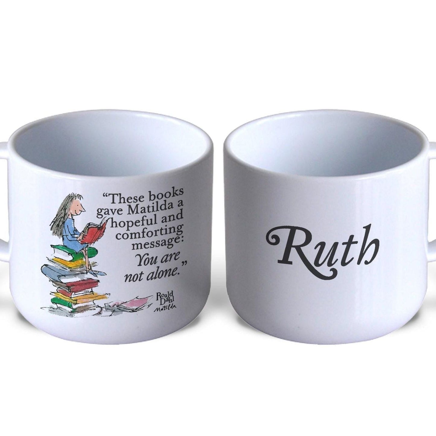 Matilda Book Quote Illustration First Birthday Children's Personalised Mug Unbreakable Kids Toddler Child Safe