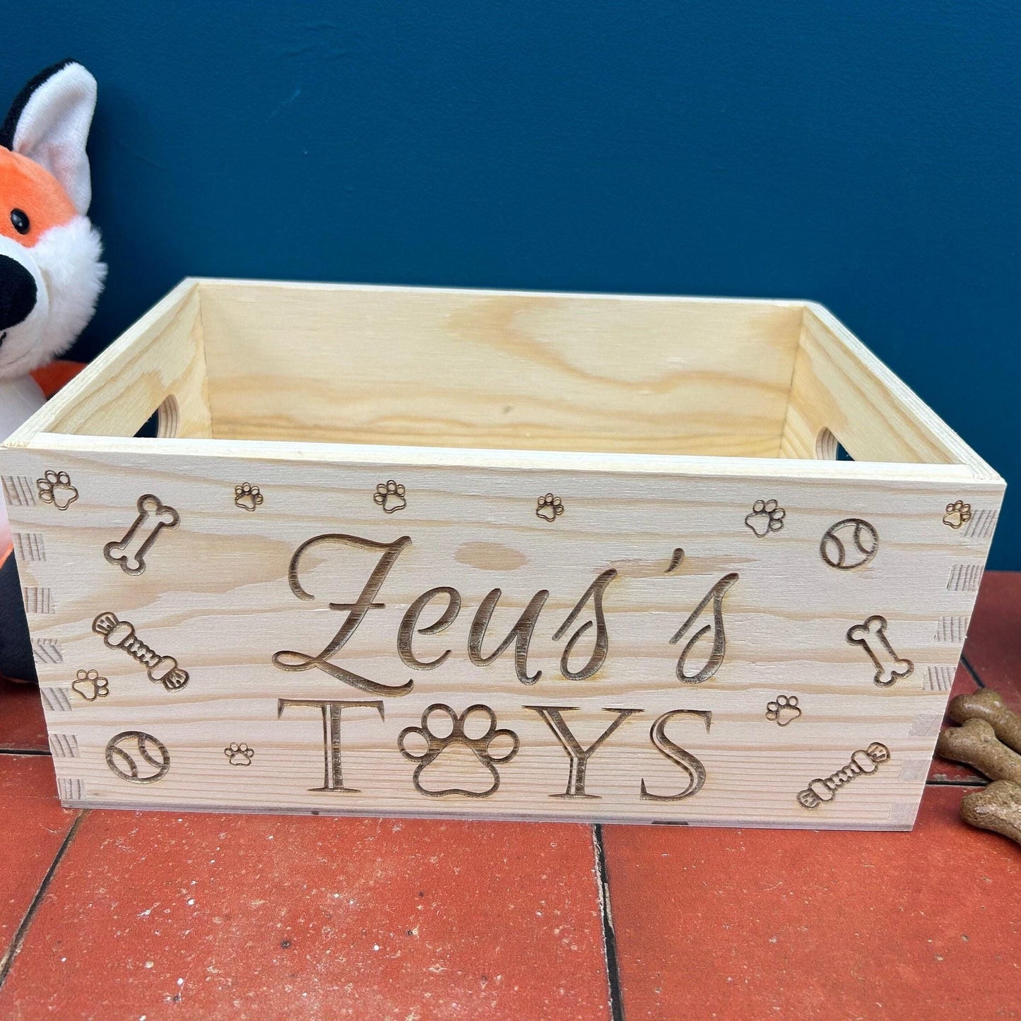 Dog Toy Crate Storage Pet Toys Present Gift Personalised Home Puppy Supplies