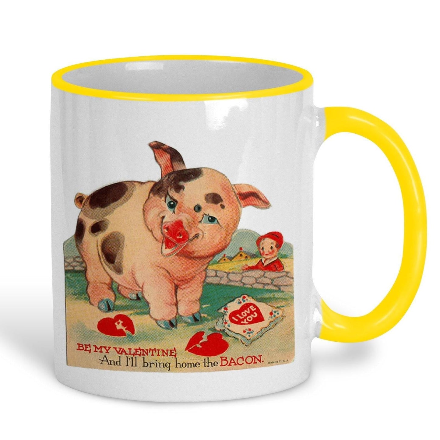 I'll Bring Home The Bacon Valentine's Day Mug Retro Design