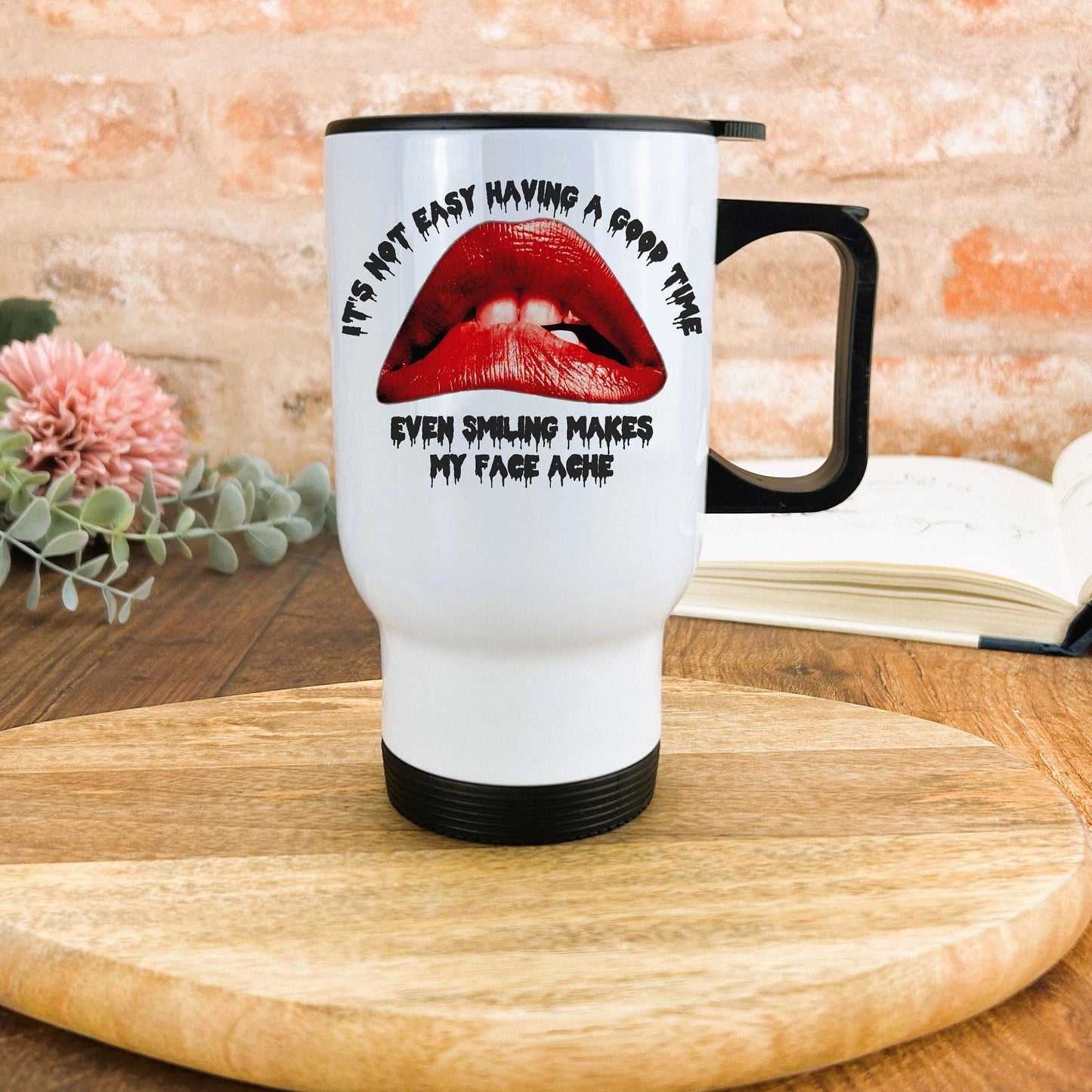Rocky Horror Picture Show "Not Easy Having A Good Time" Travel Mug Personalised Gift