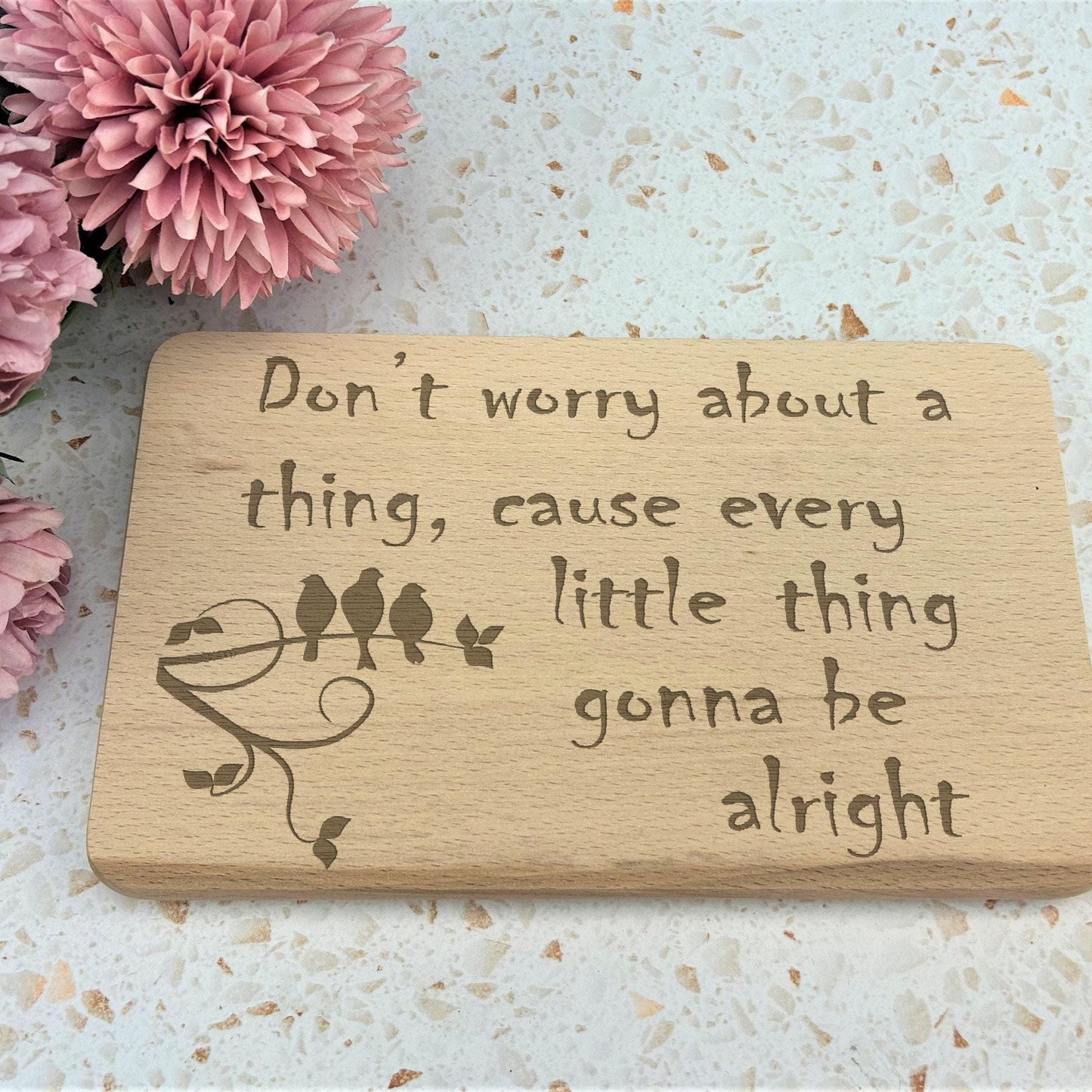 Three Little Birds - Don't Worry About A Thing - Bob Marley Lyrics - Wall Plaque Gift