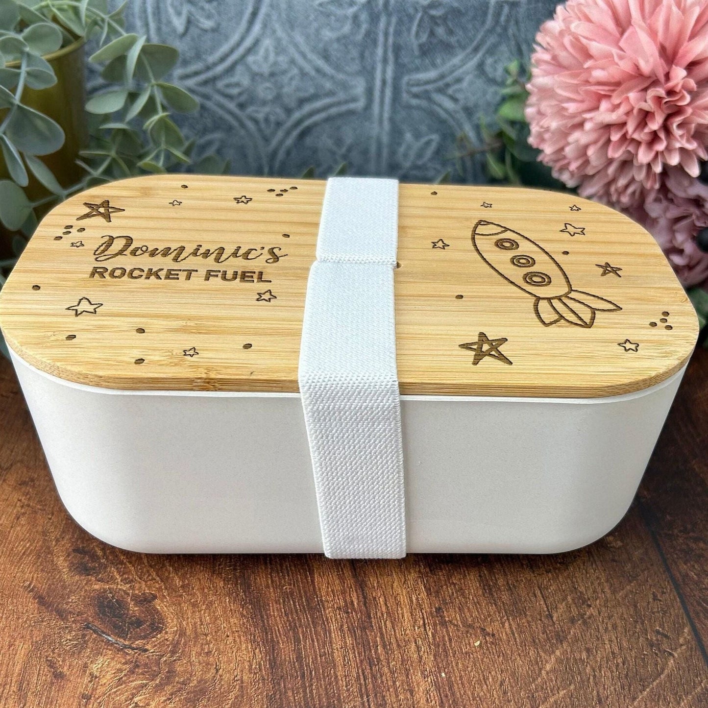 Rocket Fuel Personalised Bamboo Eco Friendly Lunchbox - School Work Packed Lunch