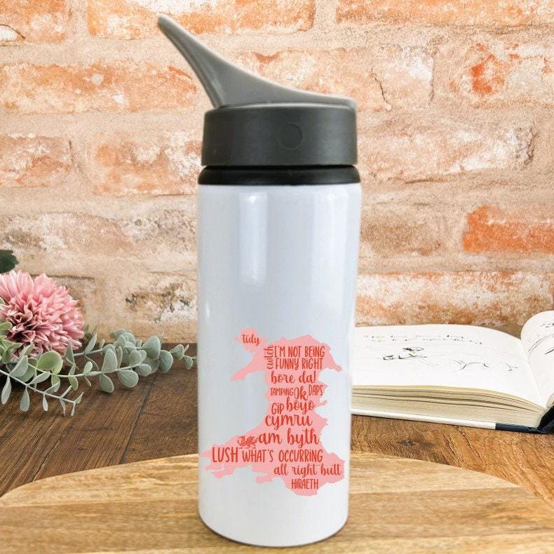 Wales Map Welsh Dialect Language - Personalised Water Bottle