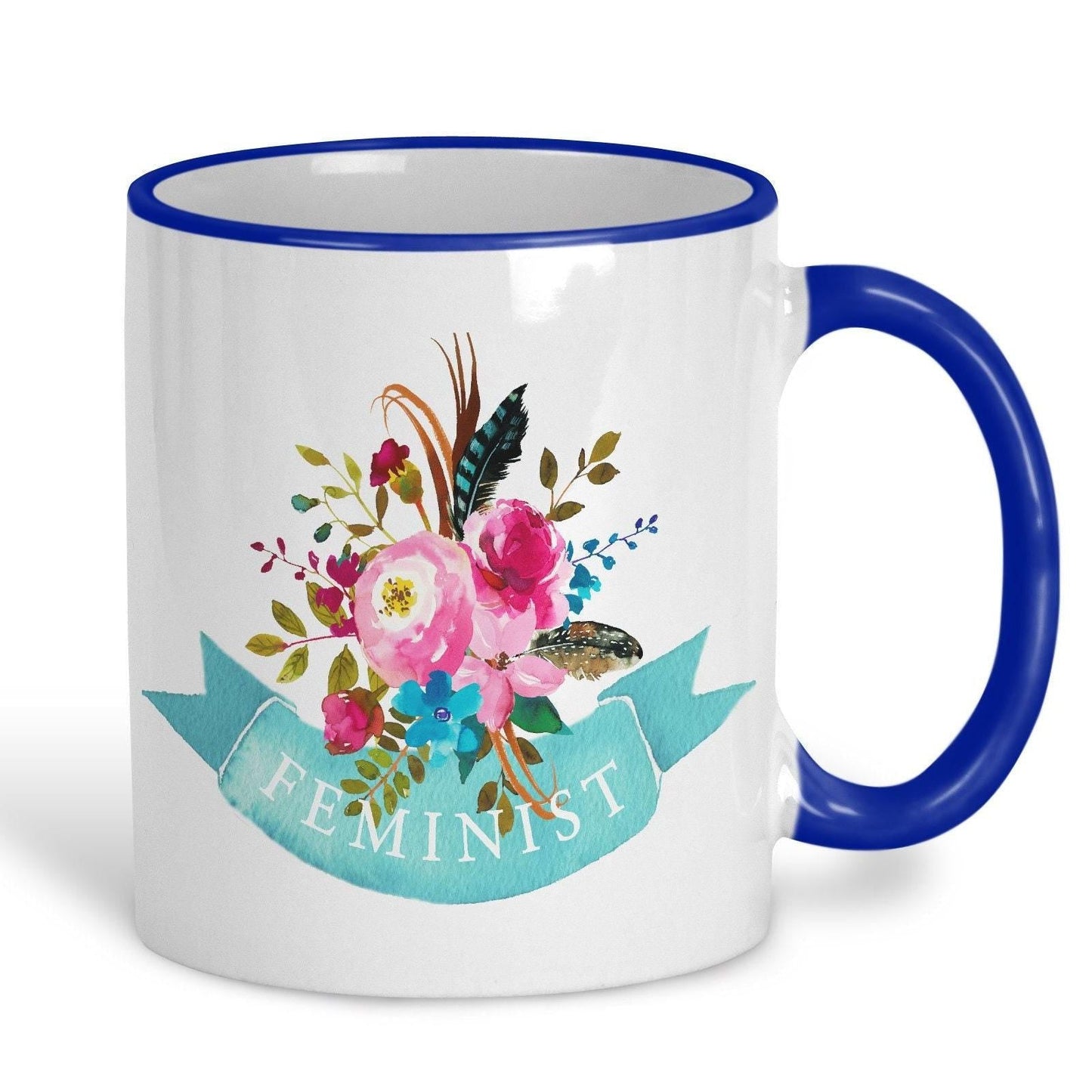 Feminist Floral Design Personalised Mug