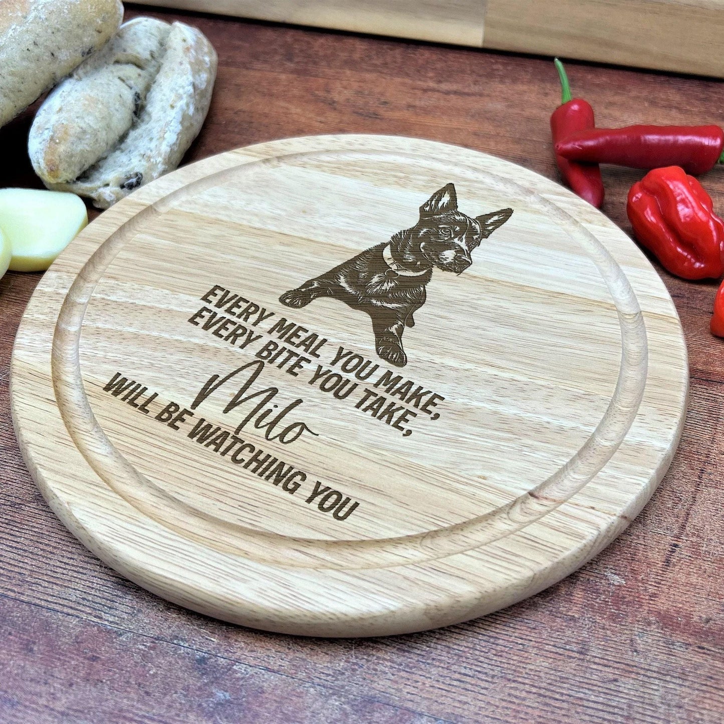 Manchester Terrier Dog - Personalised Chopping Board