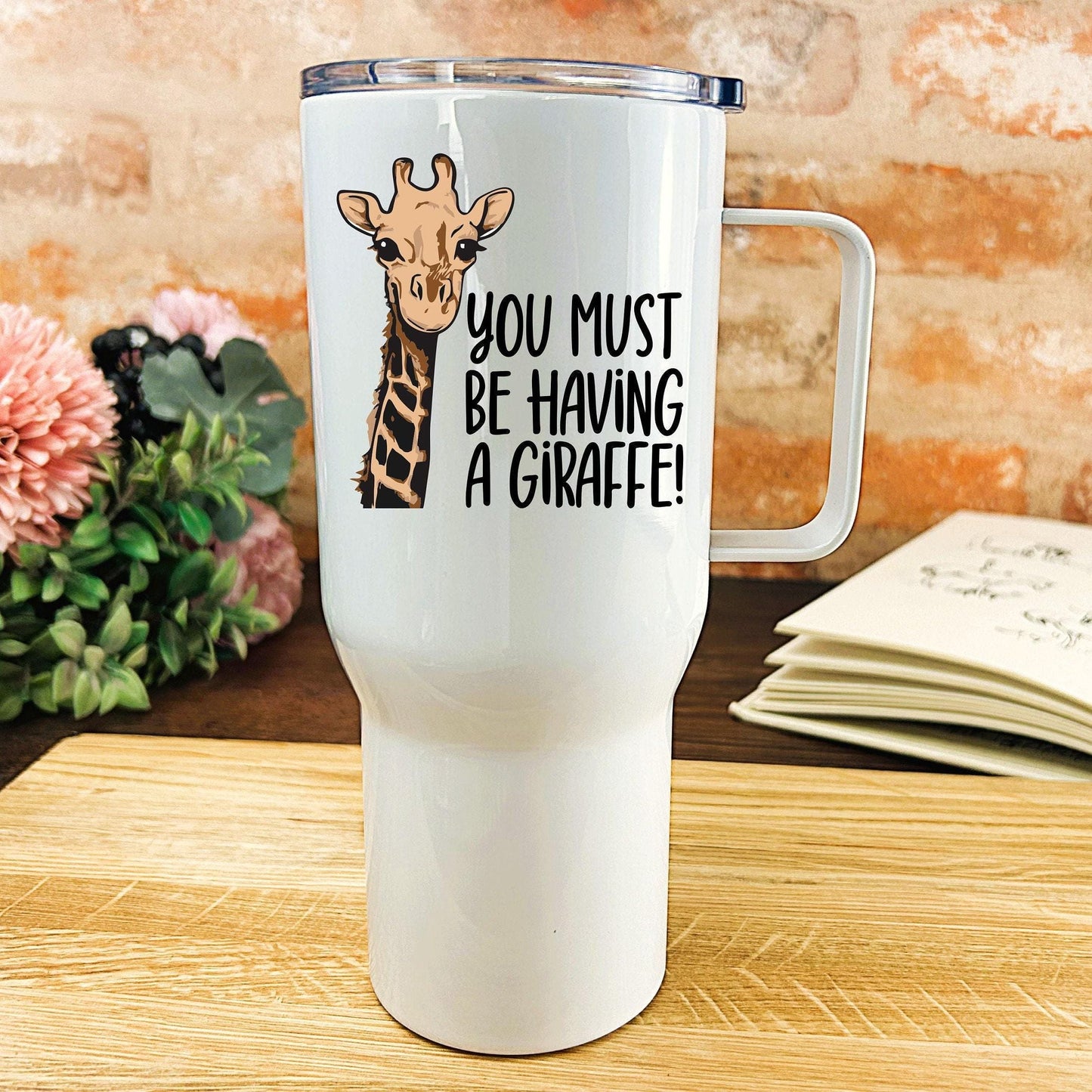 You Must Be Having A Giraffe - Cockney Rhyming Slang Dialect - Personalised Travel Mug
