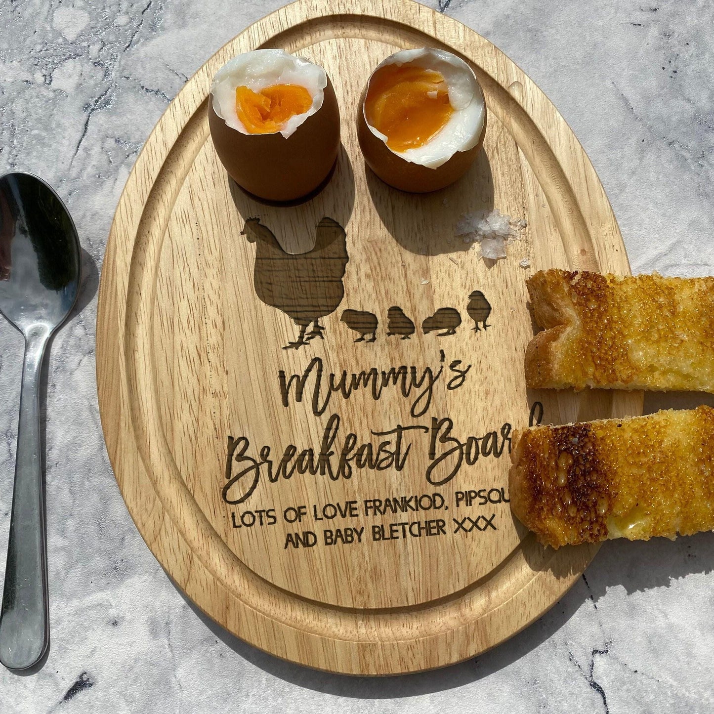 Wee Chicks Mother's Day Eggy Breakfast Board - Personalised Gift for Mum