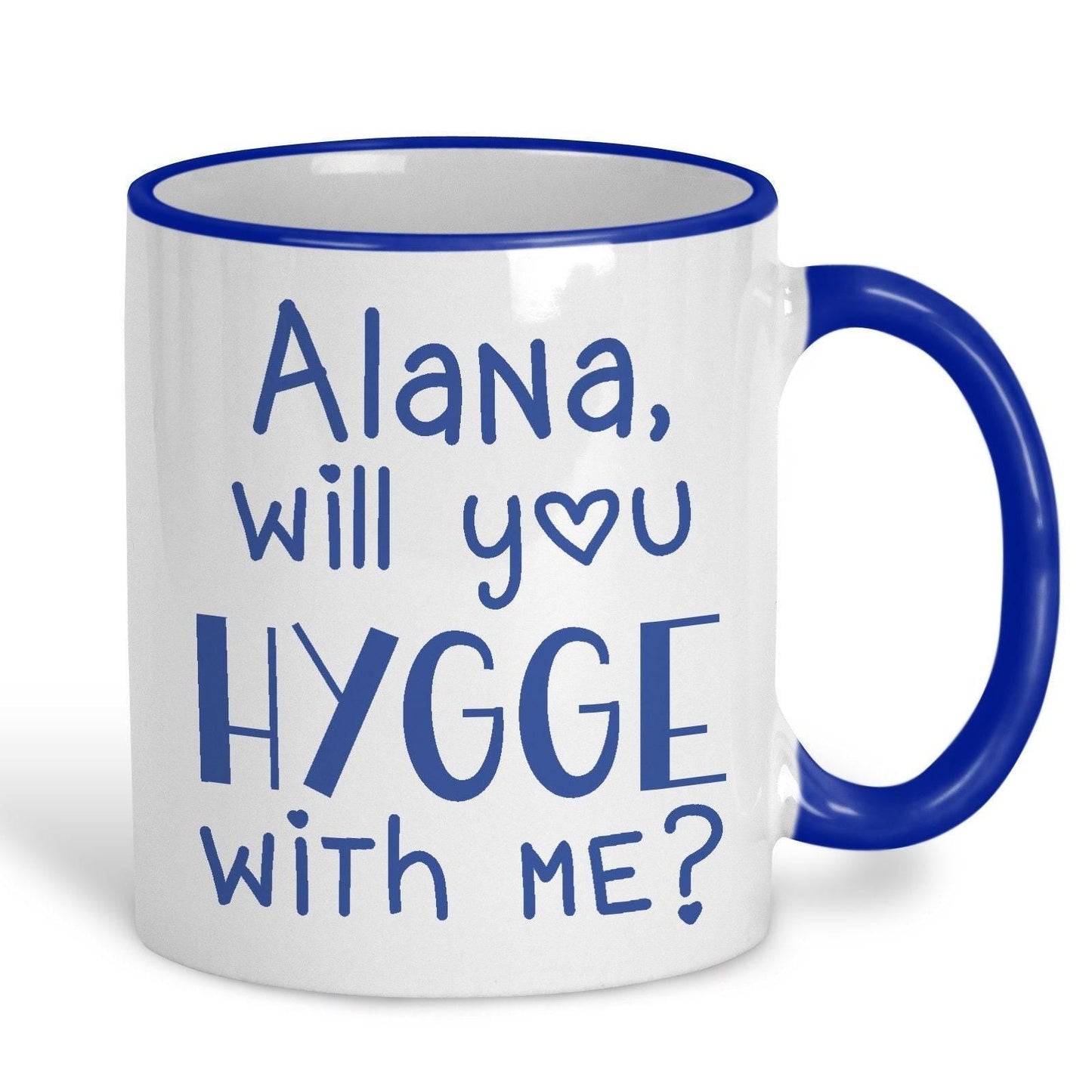 Will You Hygge With Me Cute Personalised Valentine's Day Ceramic Mug